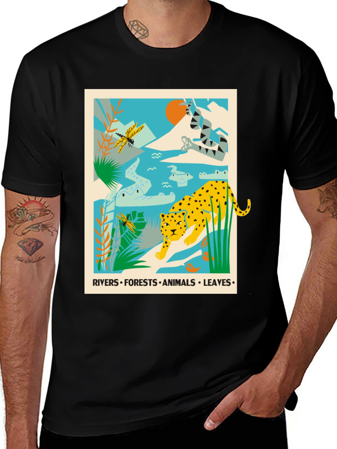 Variant 2 of Jungle Animals Graphic Print T-Shirt