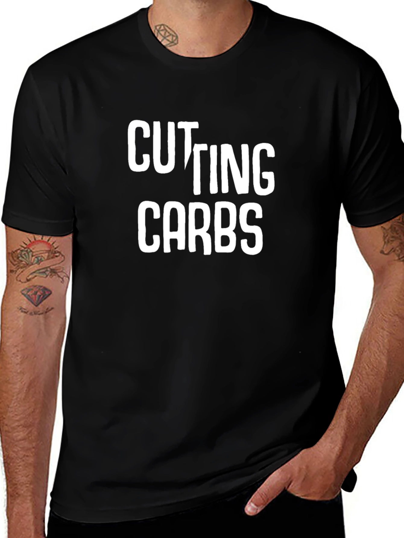 Variant 22 of Cutting Carbs Graphic Tee - Black