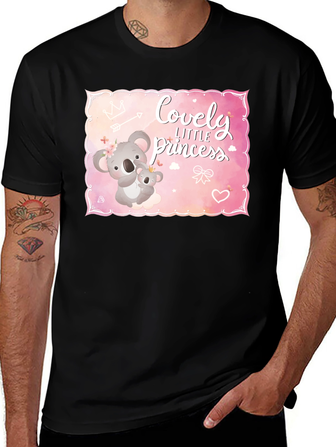 Variant 30 of Cute Koala Lovely Little Princess Black T-Shirt