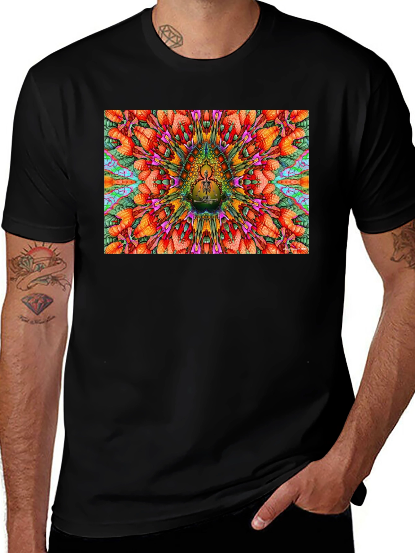 Variant 13 of Psychedelic Mandala Graphic Print Tee