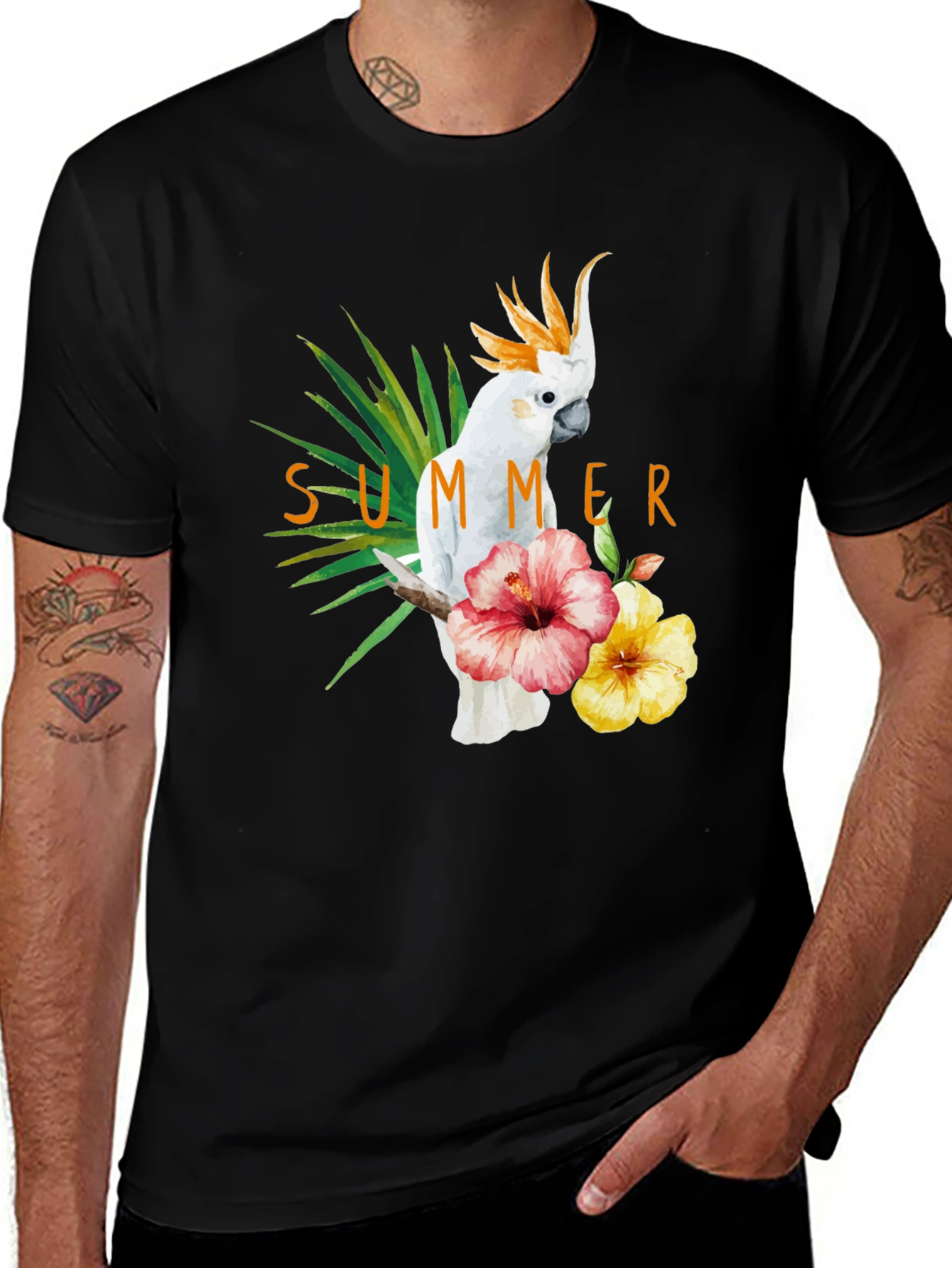 Variant 12 of Summer Parrot Graphic Tee - Tropical Bird T-Shirt