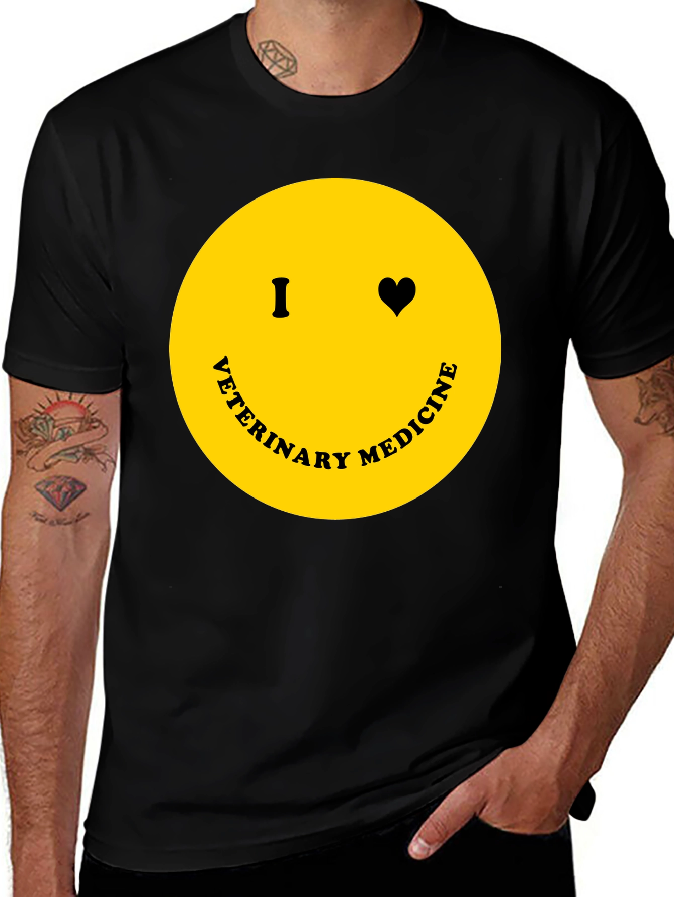 Variant 19 of I Heart Veterinary Medicine T-Shirt, Smiley Face Tee
