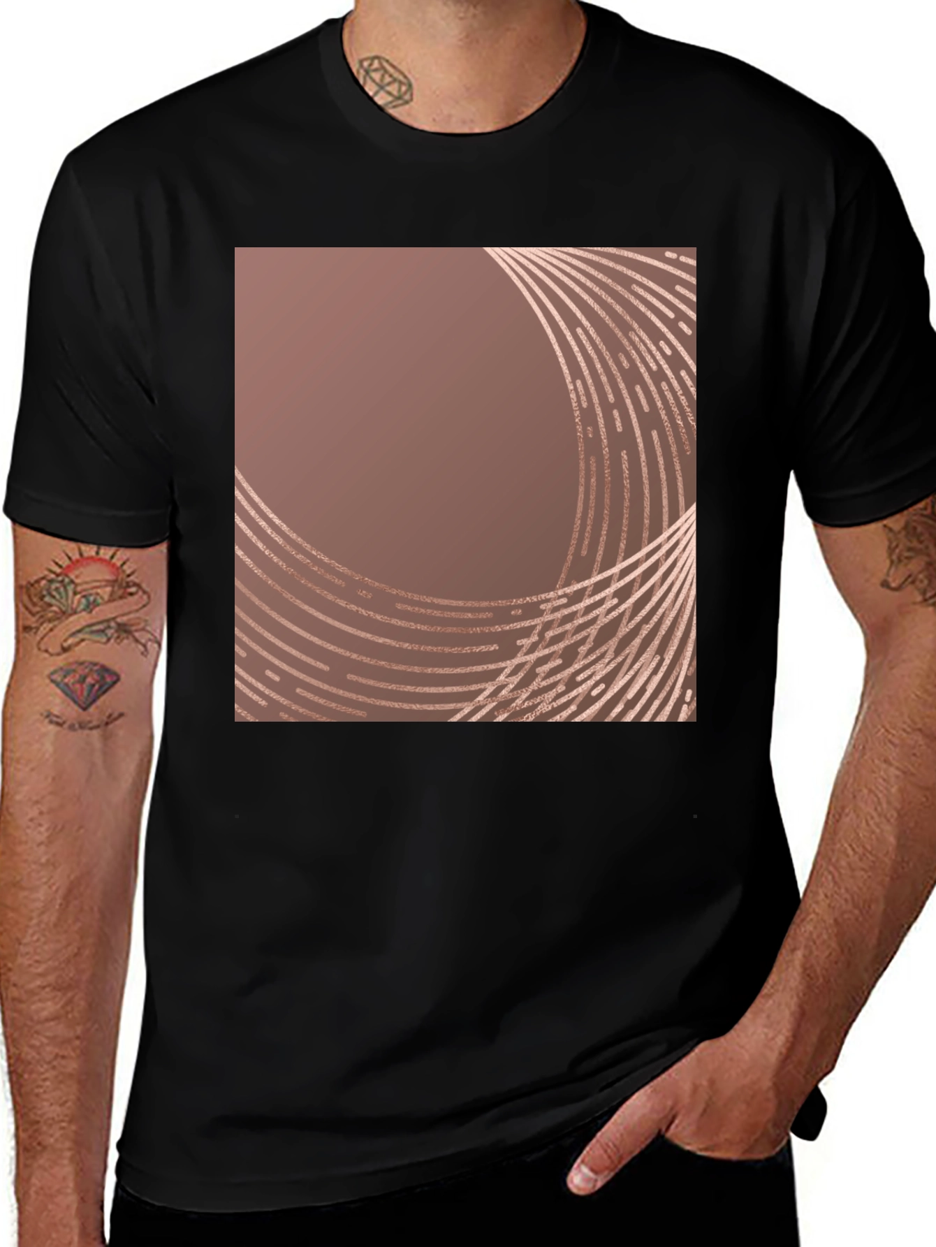 Variant 16 of Abstract Circle Graphic Black T-Shirt