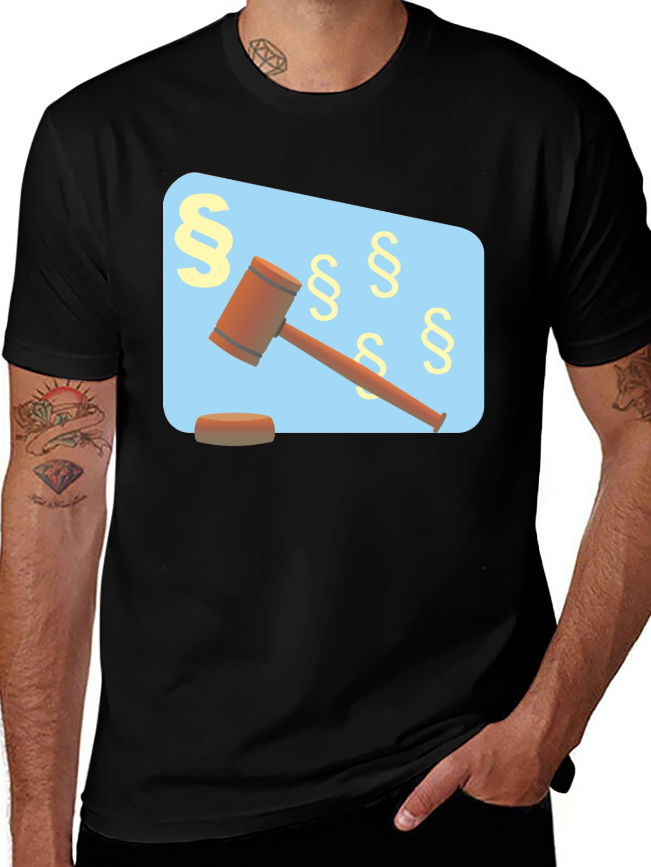 Law and Order T-Shirt - Gavel & Paragraph Design
