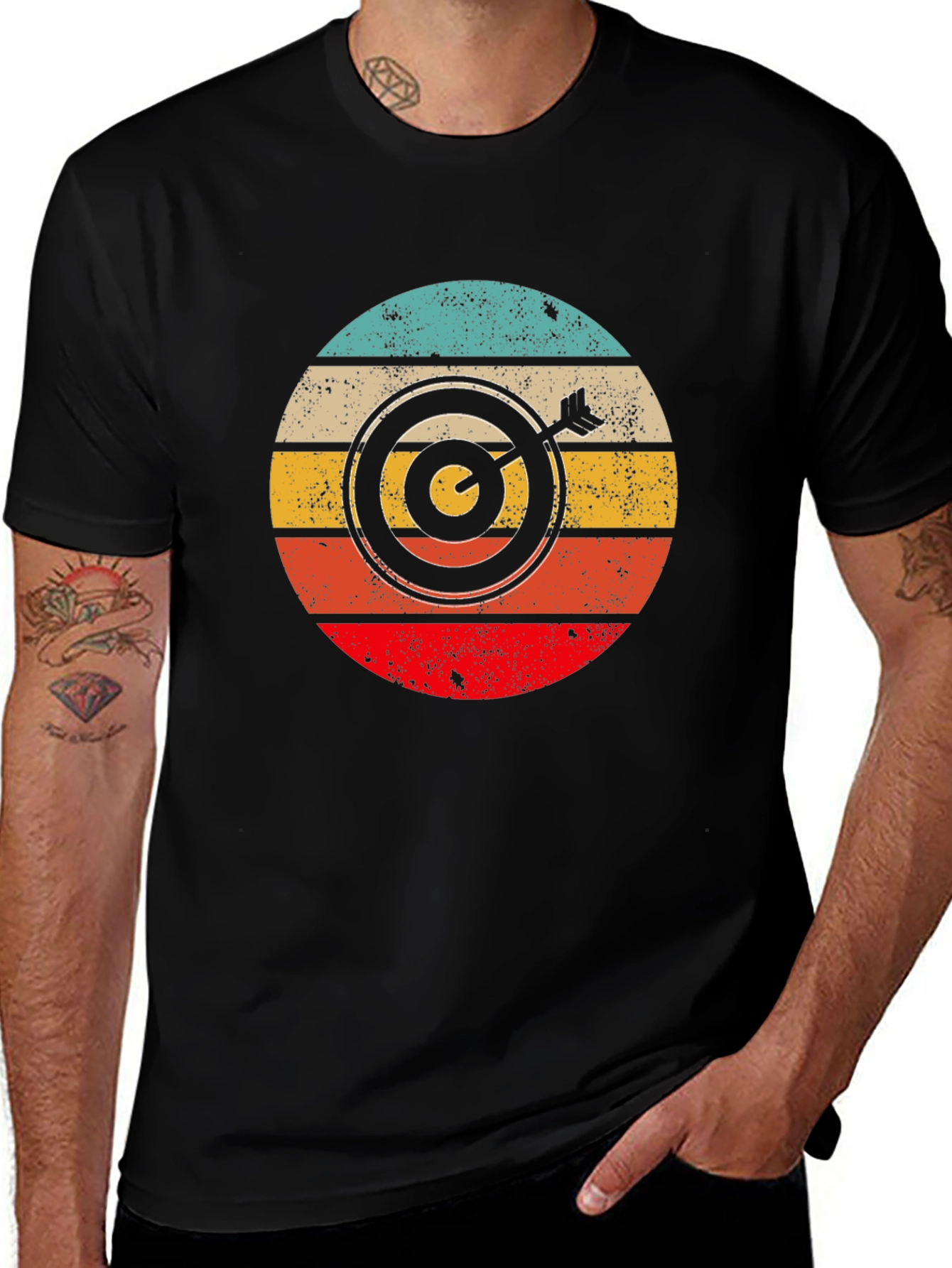 Variant 17 of Retro Dartboard T-Shirt - Classic Style