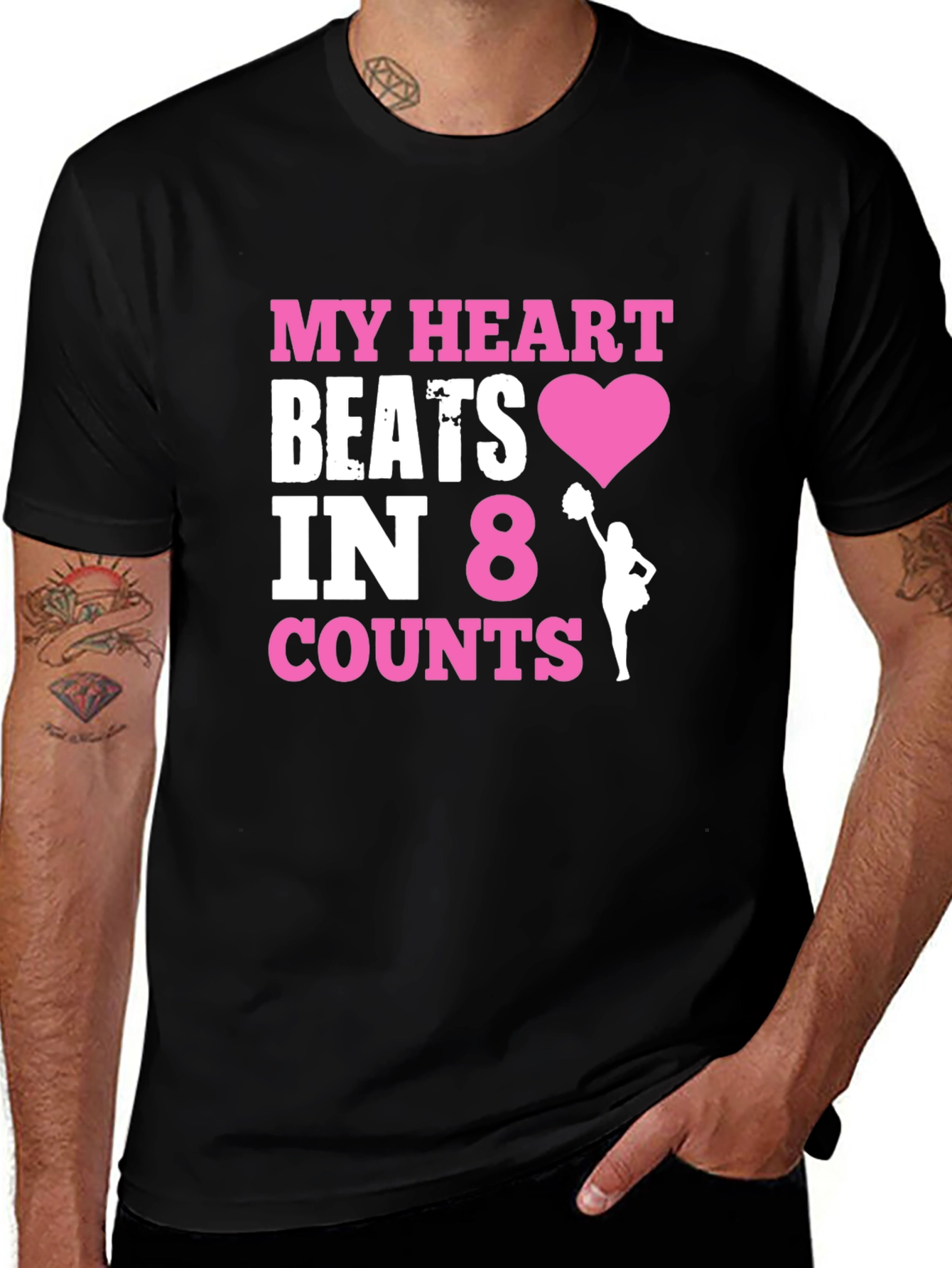 Variant 29 of My Heart Beats in 8 Counts Cheerleading T-Shirt