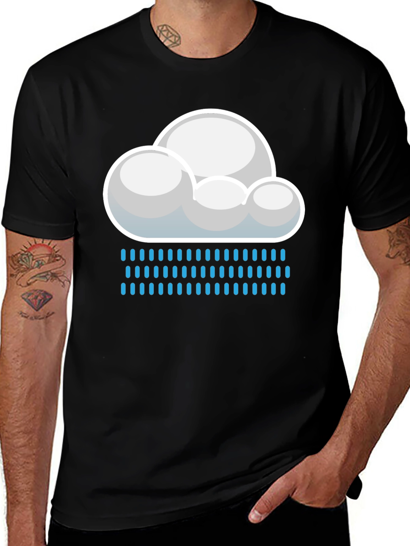 Variant 6 of Cloudy Rain Day Graphic Tee - Weather Shirt