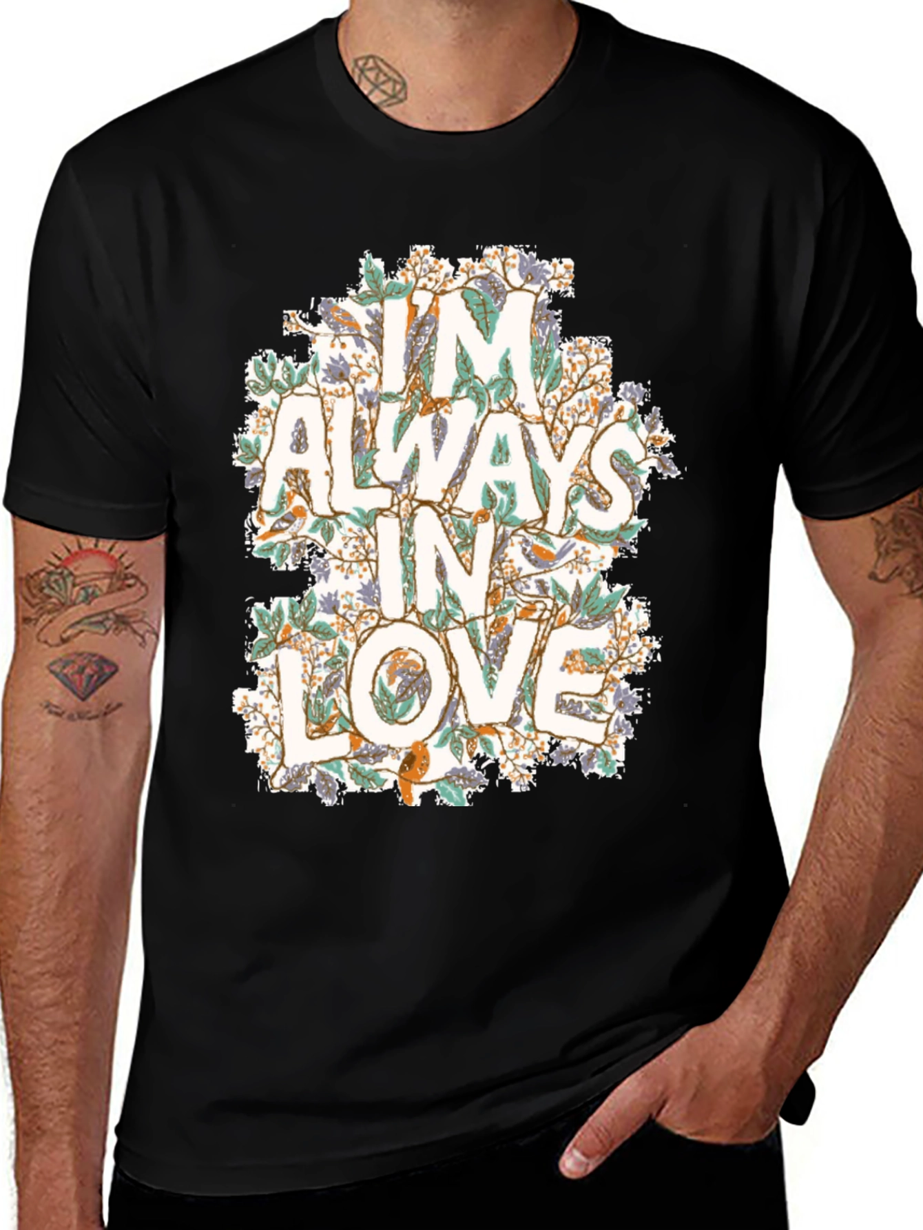 Variant 18 of I'm Always In Love Graphic Tee - Floral Design