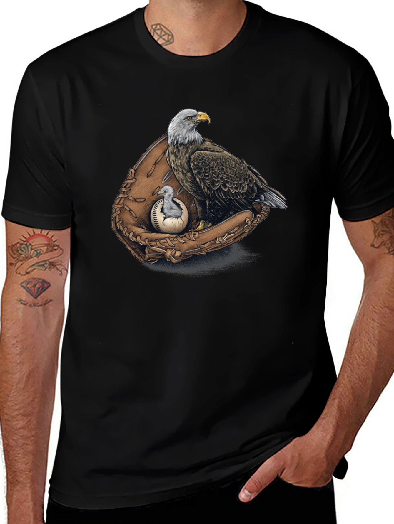 Eagle Baseball Glove Graphic Tee