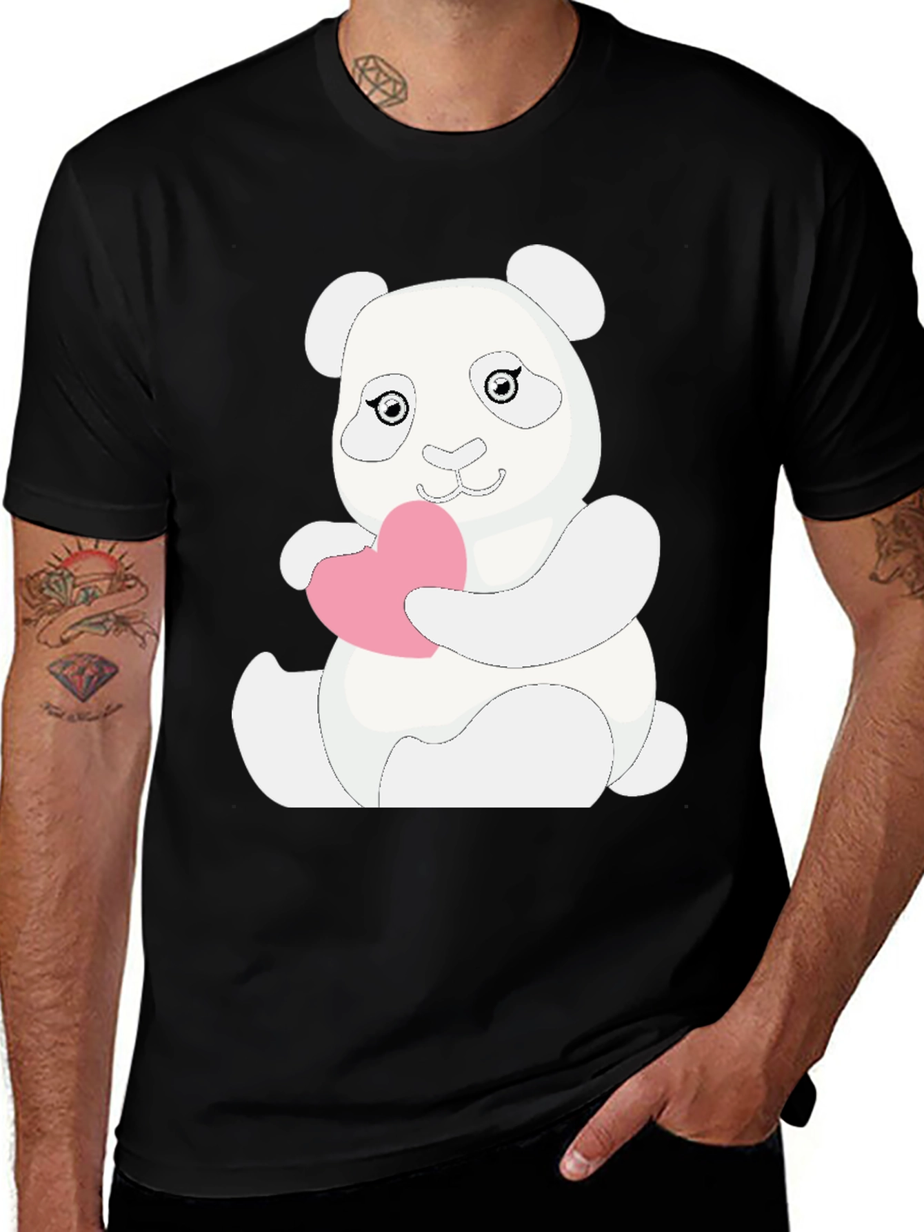 Variant 6 of Panda Heart Graphic Tee - Cute & Comfy