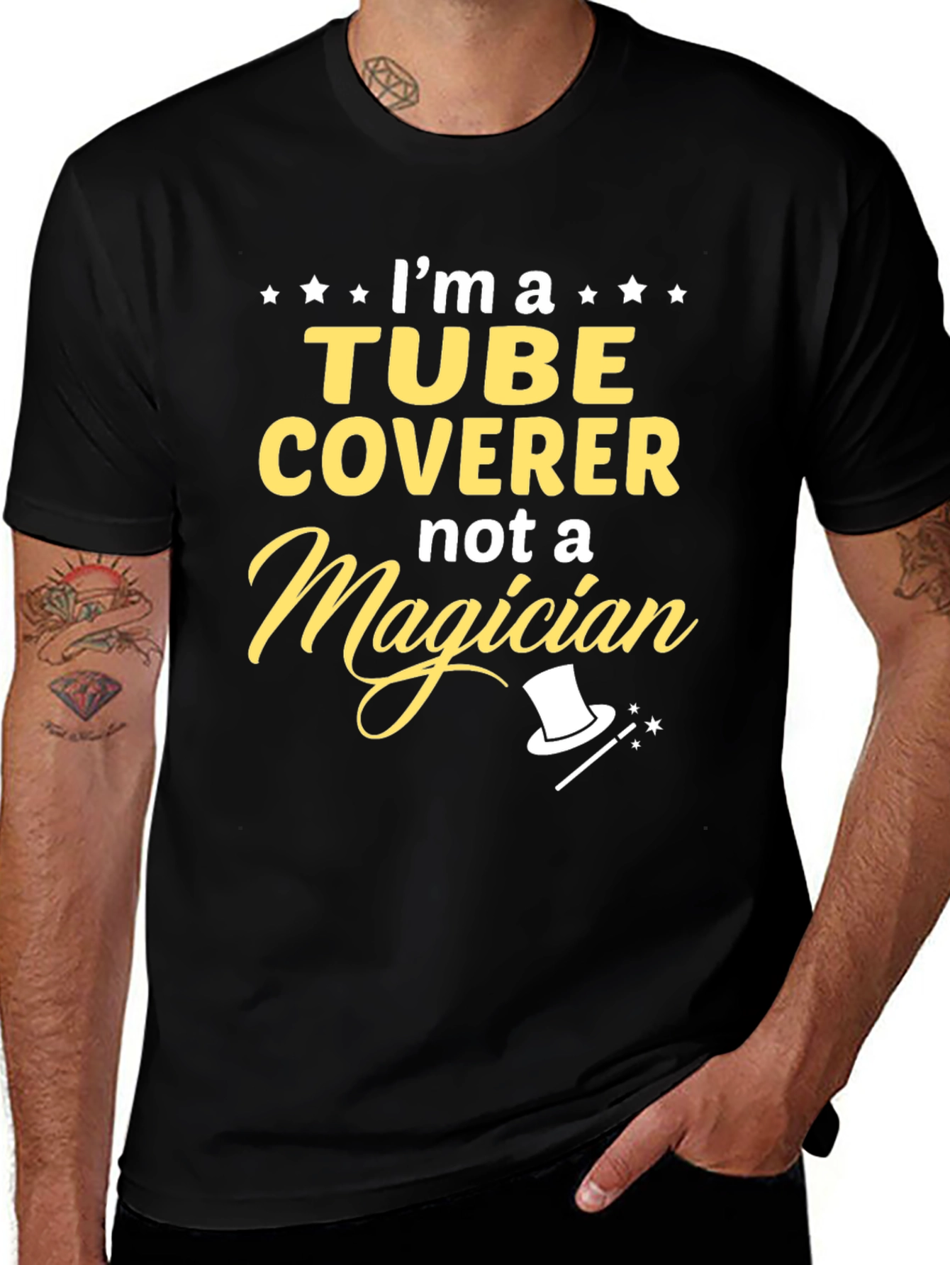 Variant 3 of Tube Coverer Not a Magician Graphic Tee