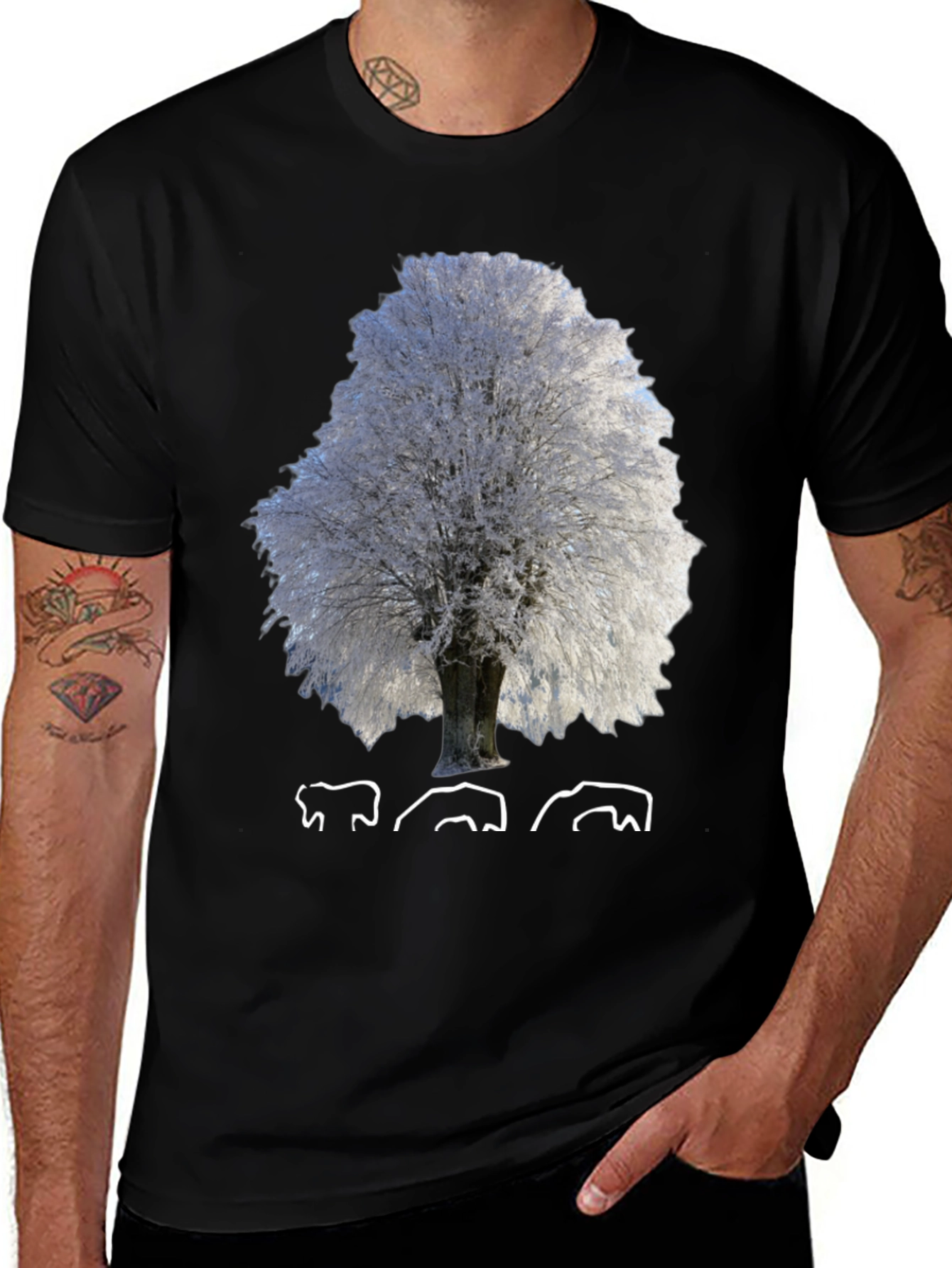 Variant 20 of Winter Tree Graphic T-Shirt - Nature Inspired Design