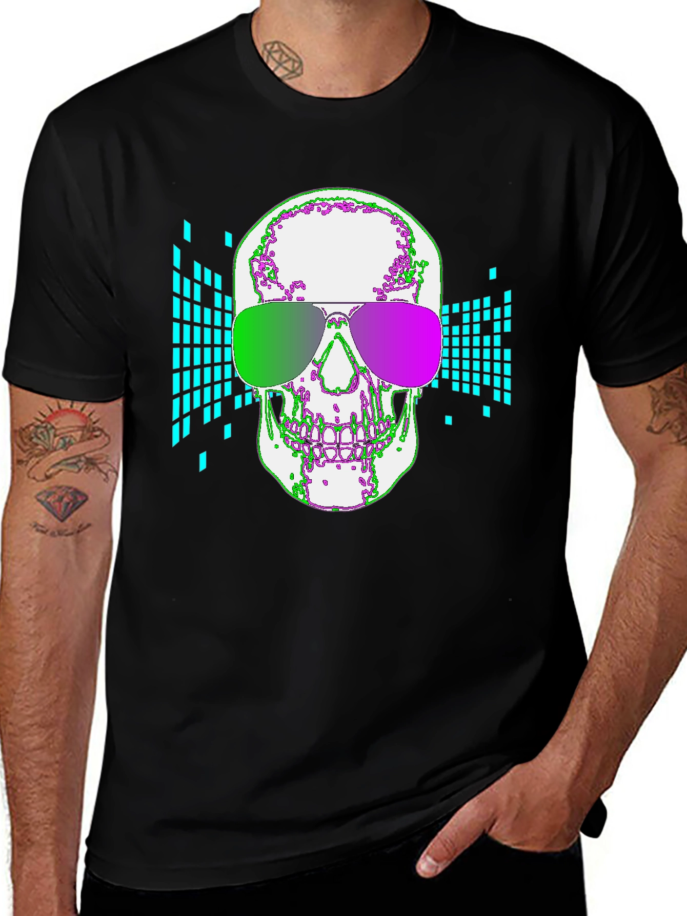 Variant 27 of Neon Skull Graphic T-Shirt
