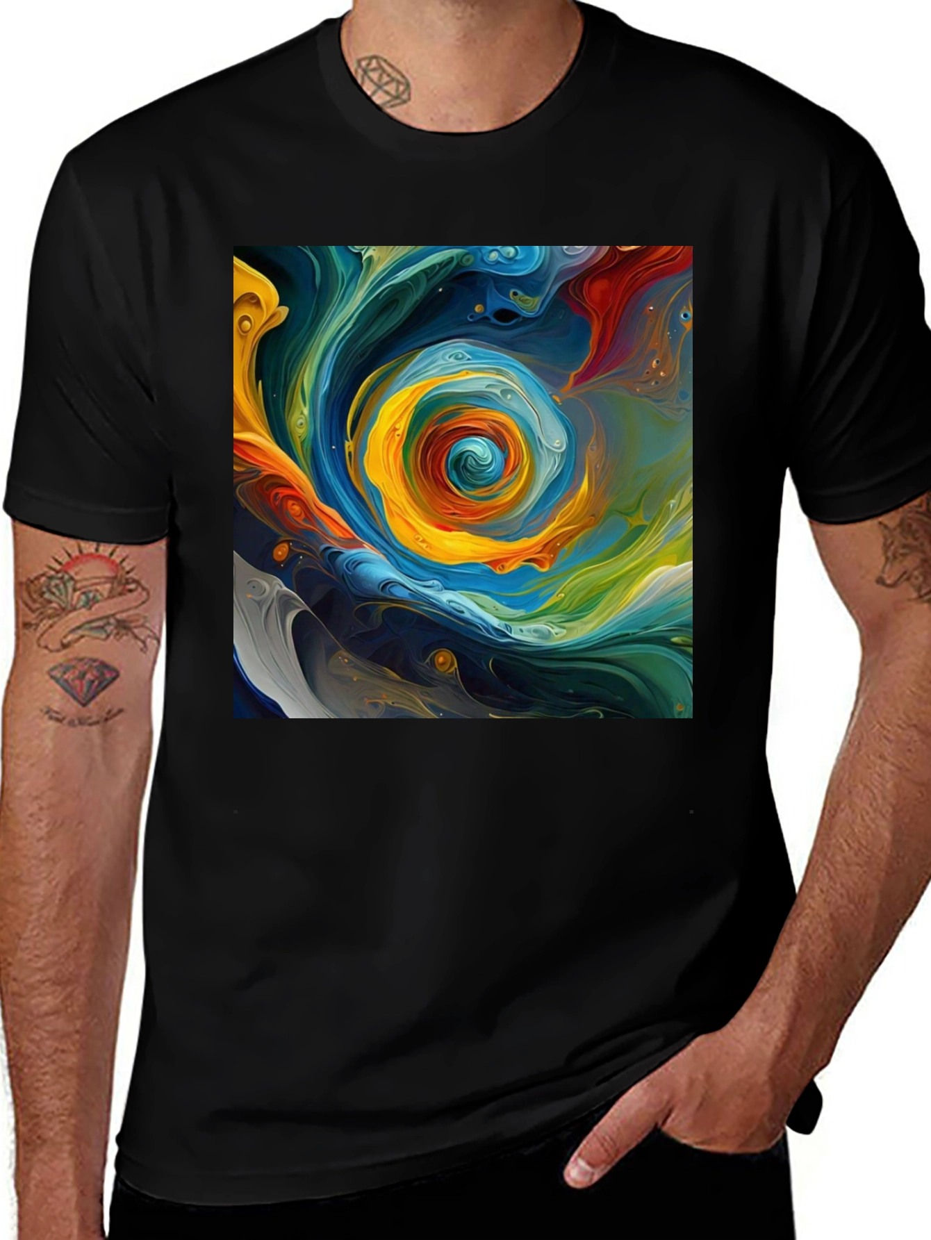 Variant 15 of Abstract Swirl Art Tee - Bold & Unique Style