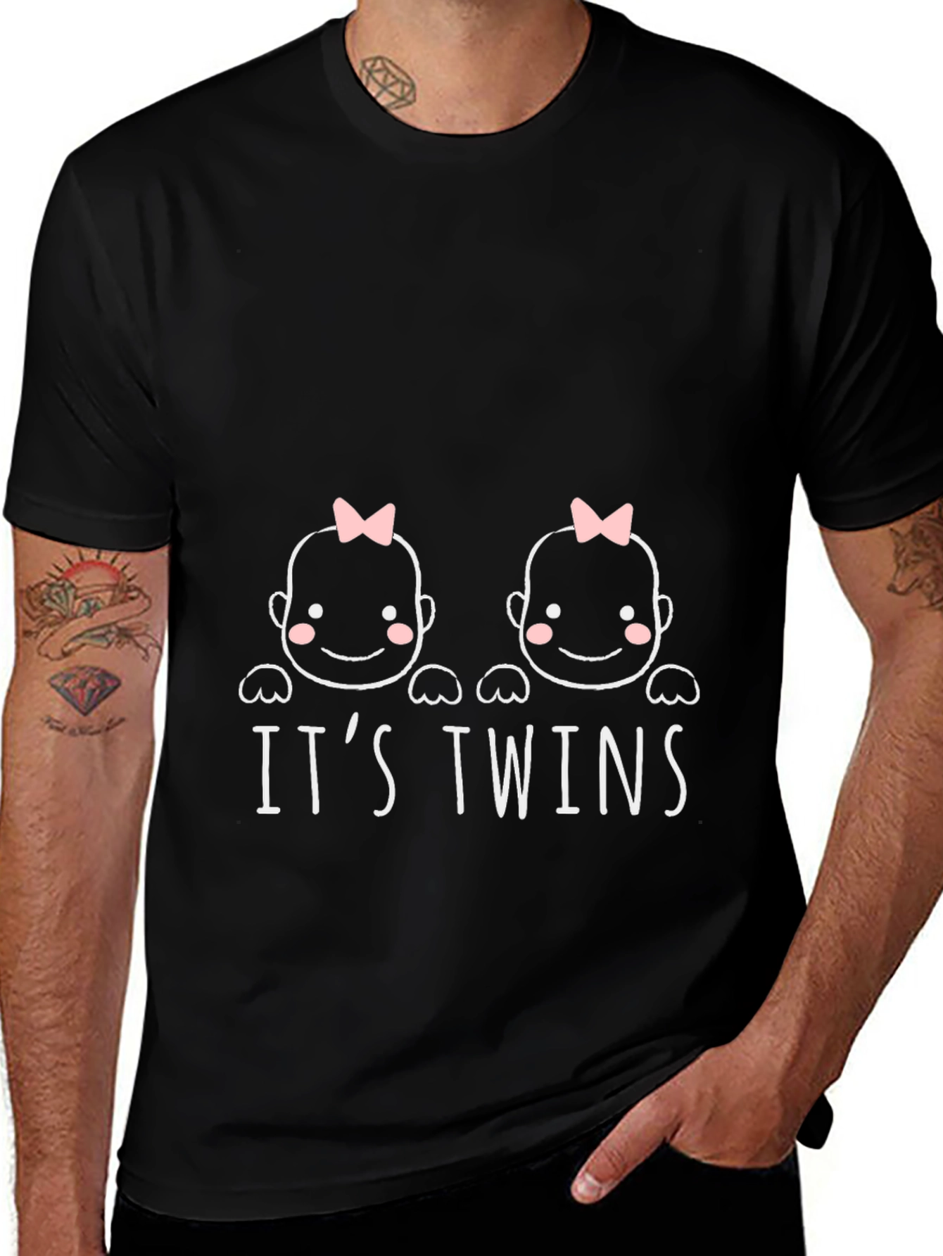 Variant 7 of It's Twins Graphic Tee - Black Unisex T-Shirt