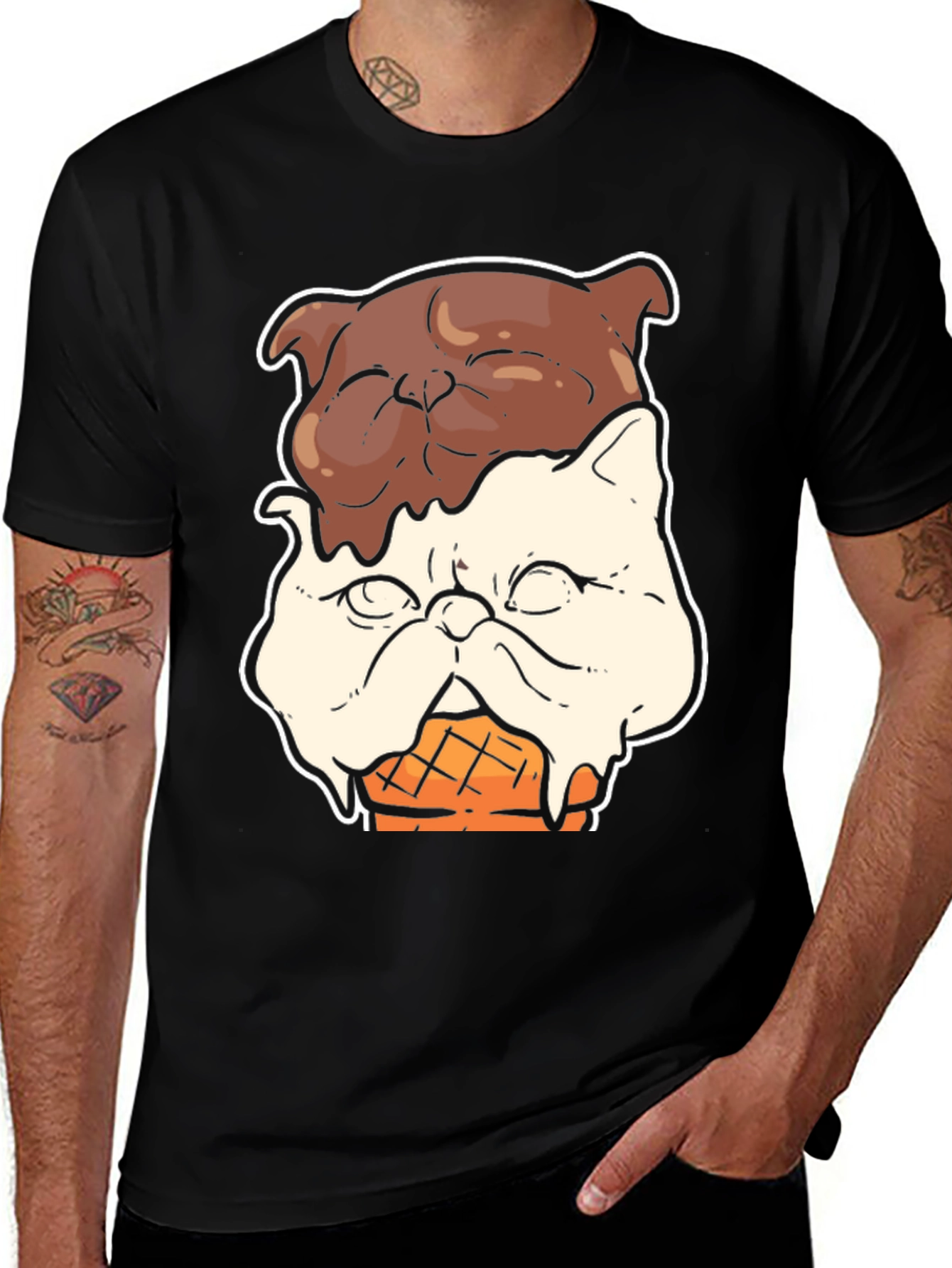 Variant 10 of Ice Cream Cat Graphic Tee