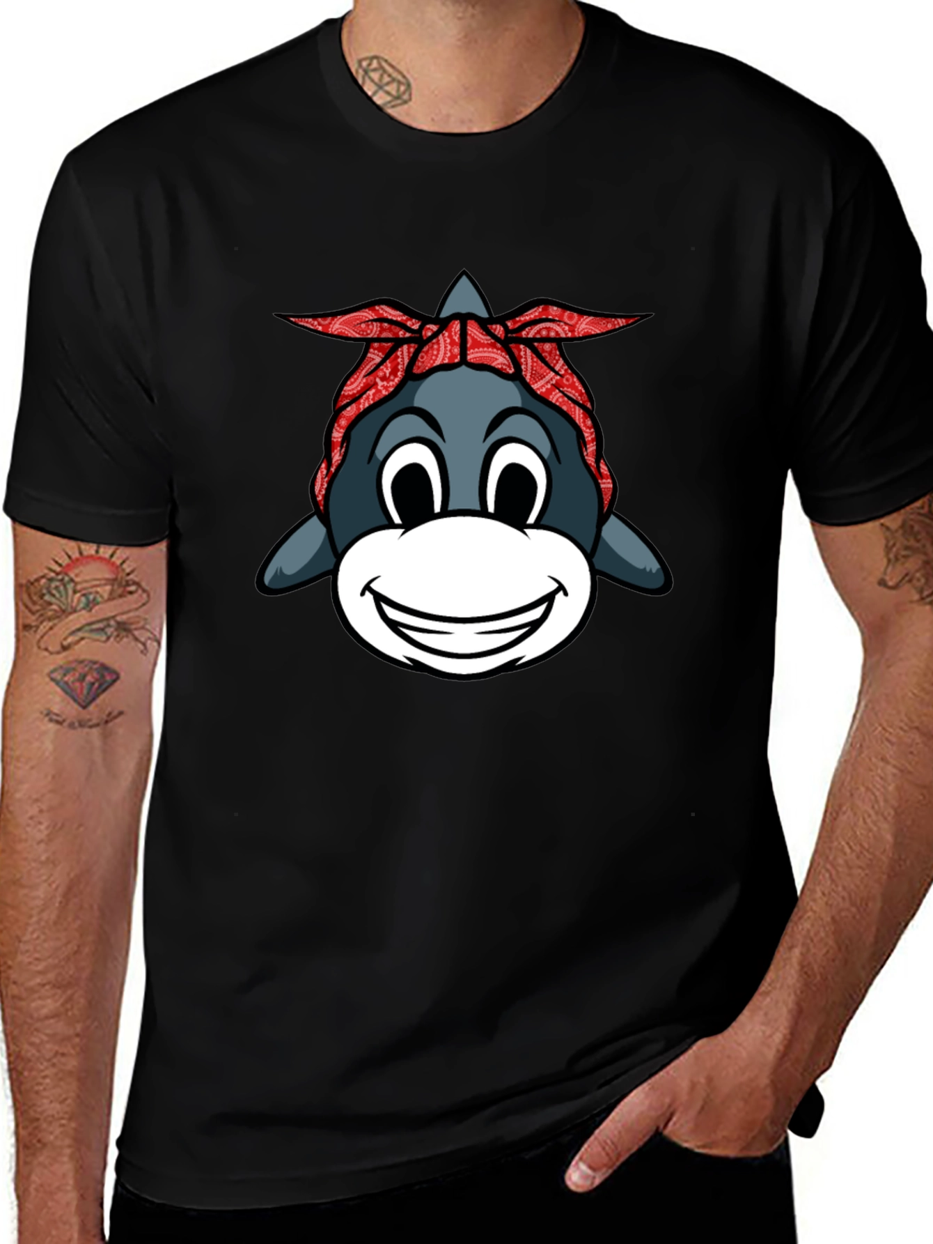 Variant 13 of Funny Shark with Bandana Graphic T-Shirt
