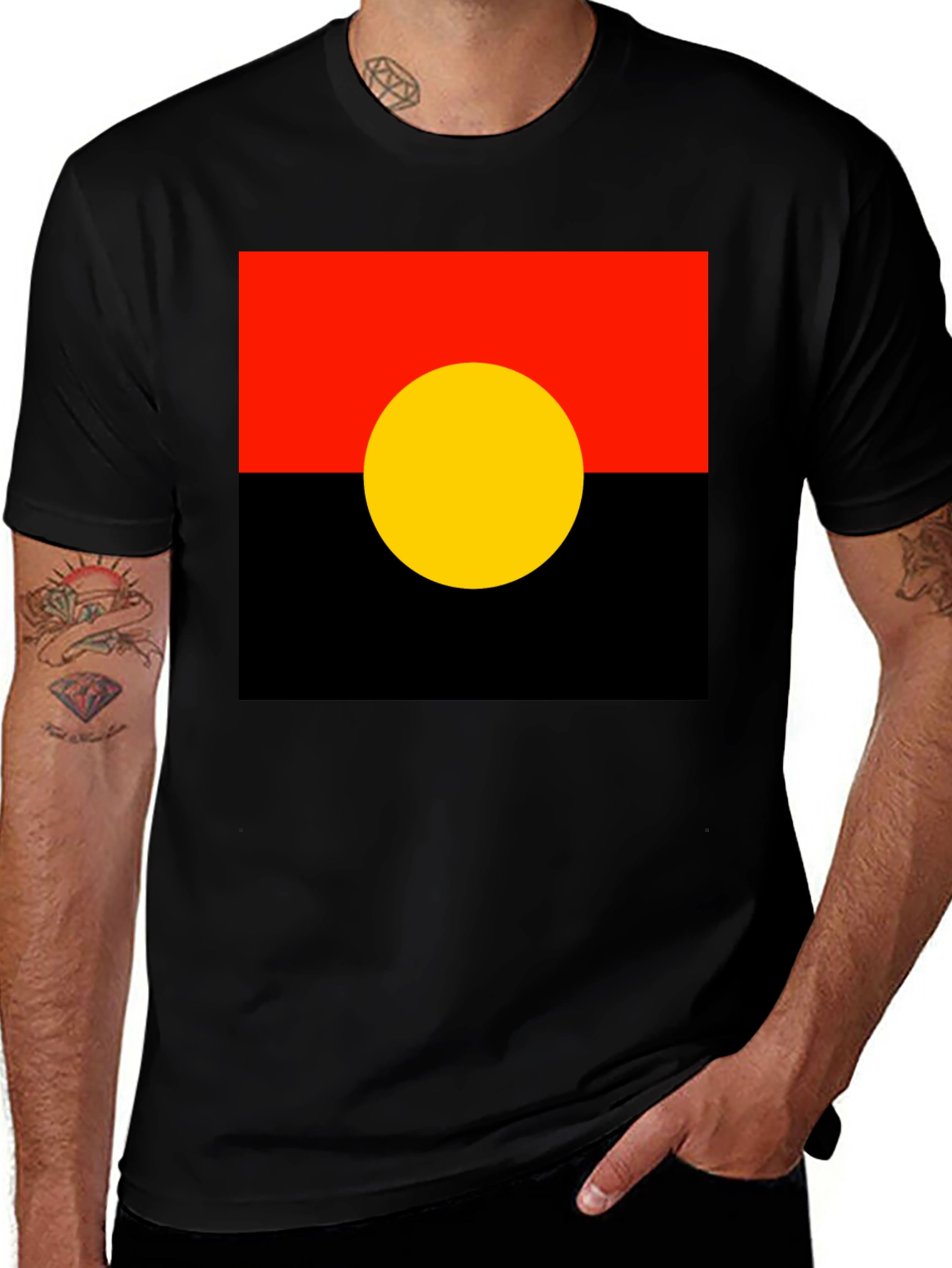 Aboriginal Flag Graphic Tee - Black