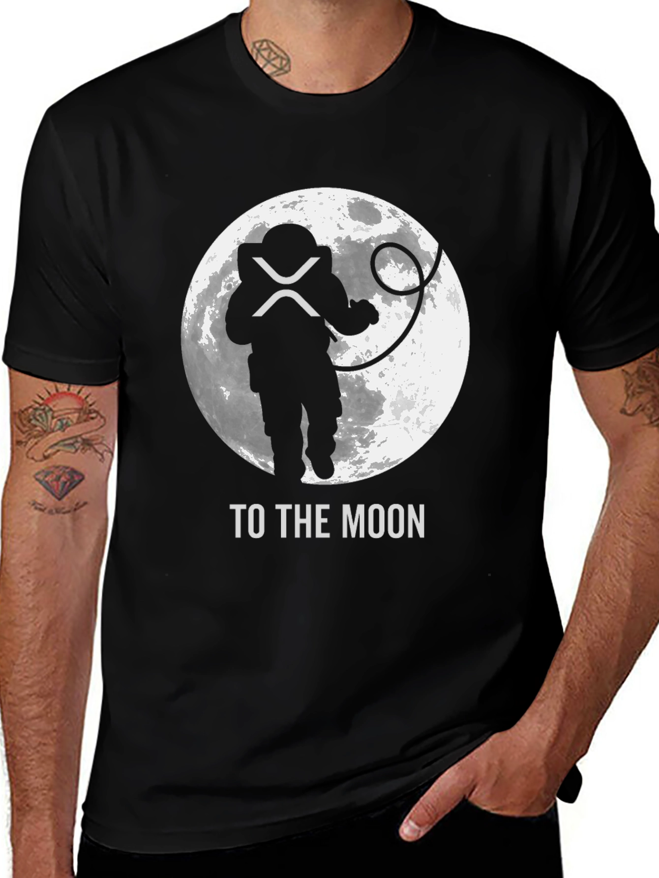 Variant 6 of To The Moon Black Crypto T-Shirt