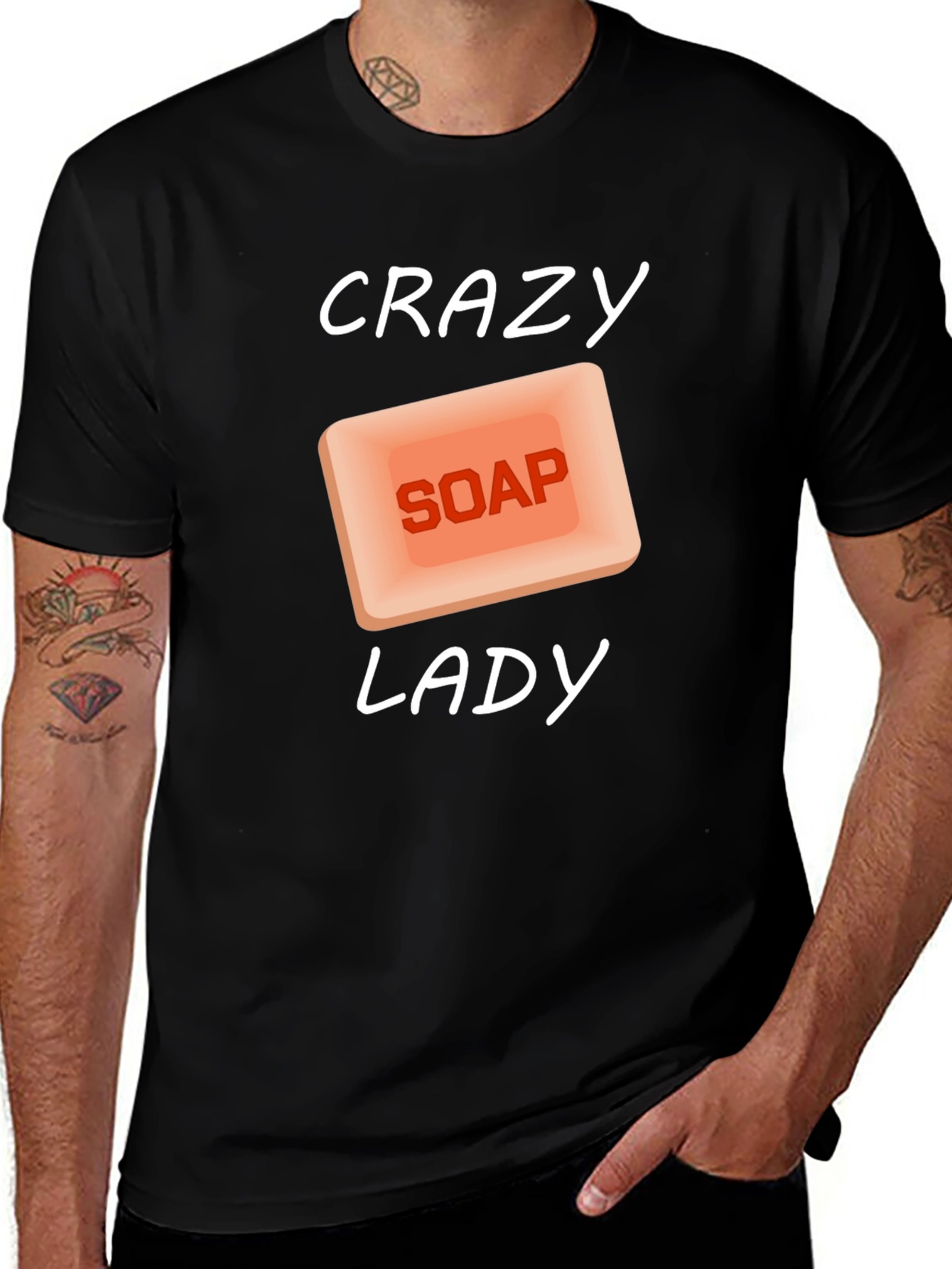 Variant 24 of Crazy Soap Lady T-Shirt - Novelty Graphic Tee