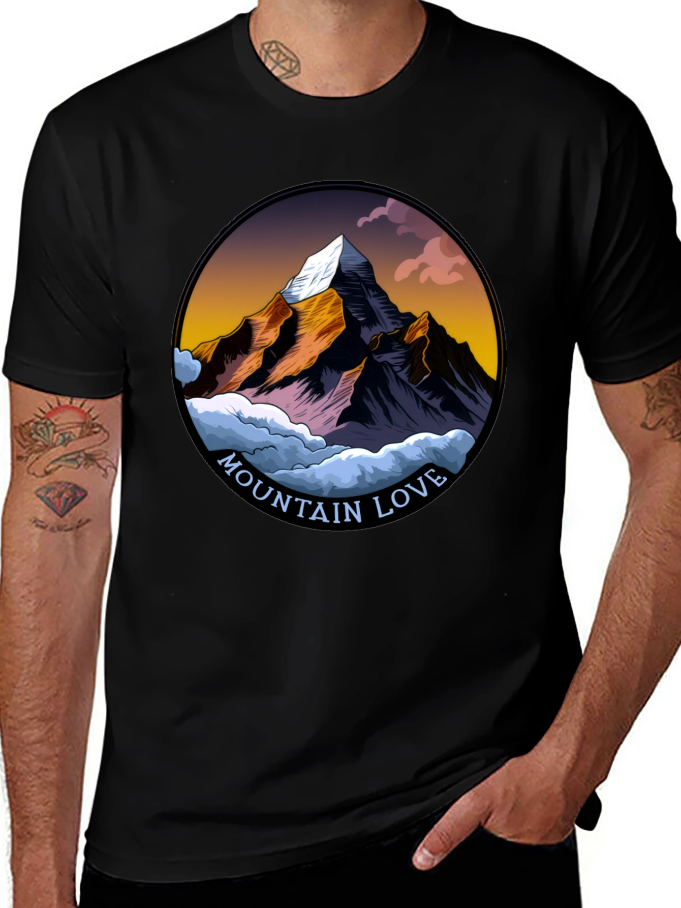 Variant 5 of Mountain Love Graphic T-Shirt - Black