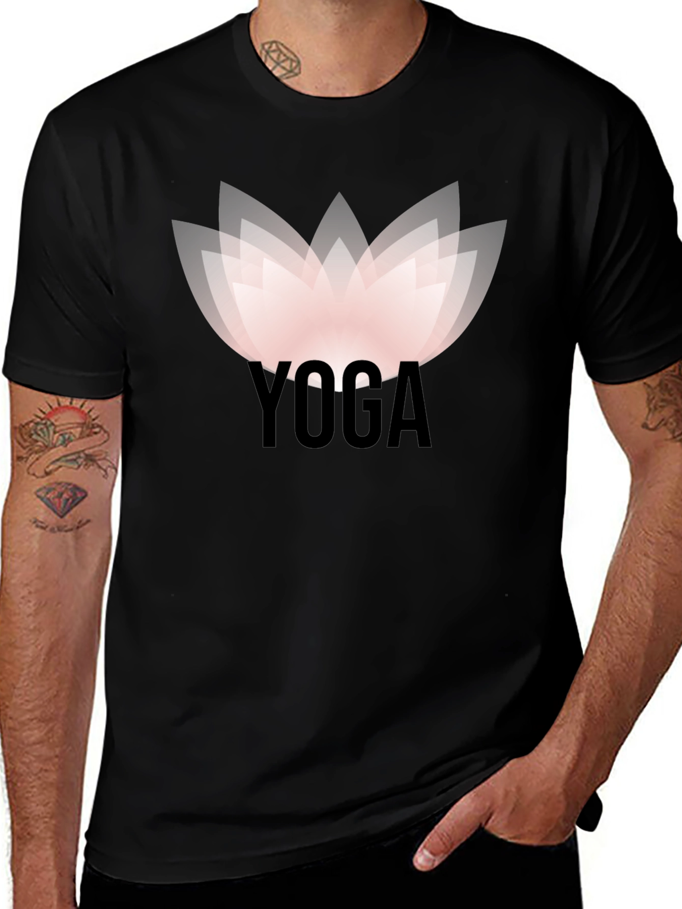 Variant 8 of Yoga Lotus Graphic Tee - Zen & Stylish