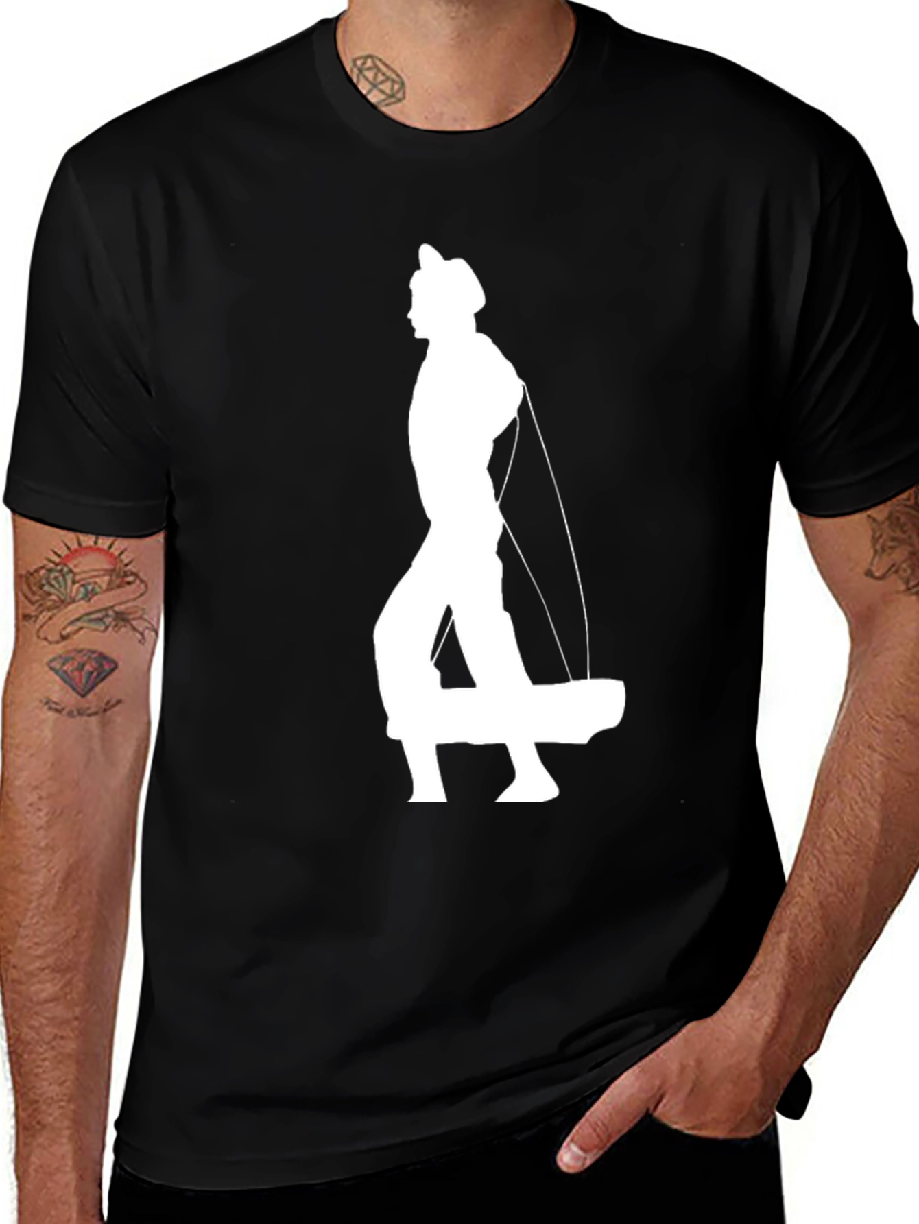 Variant 15 of Black T-Shirt with Cowboy Puppet Graphic
