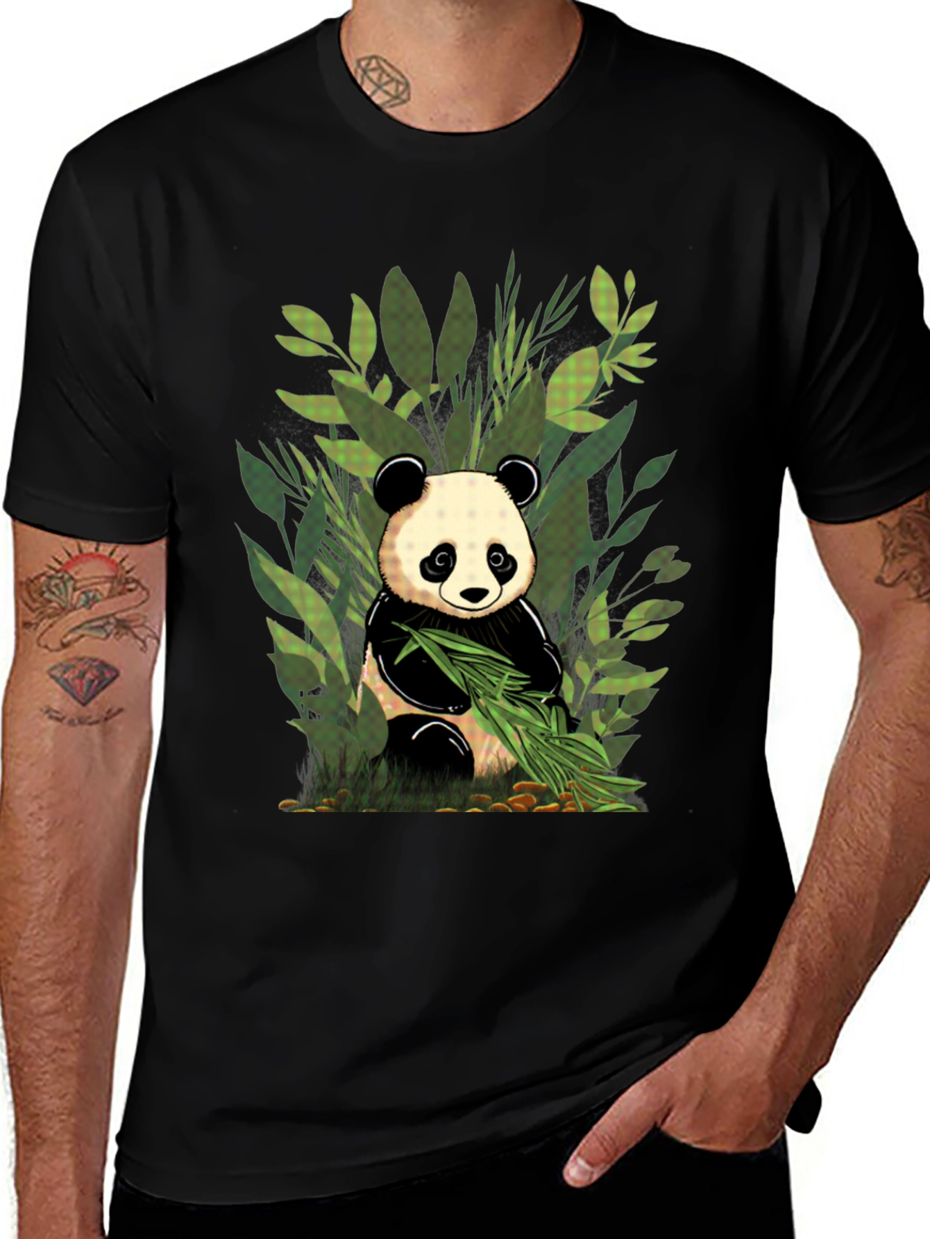 Variant 10 of Panda Graphic Tee - Black Cotton T-Shirt