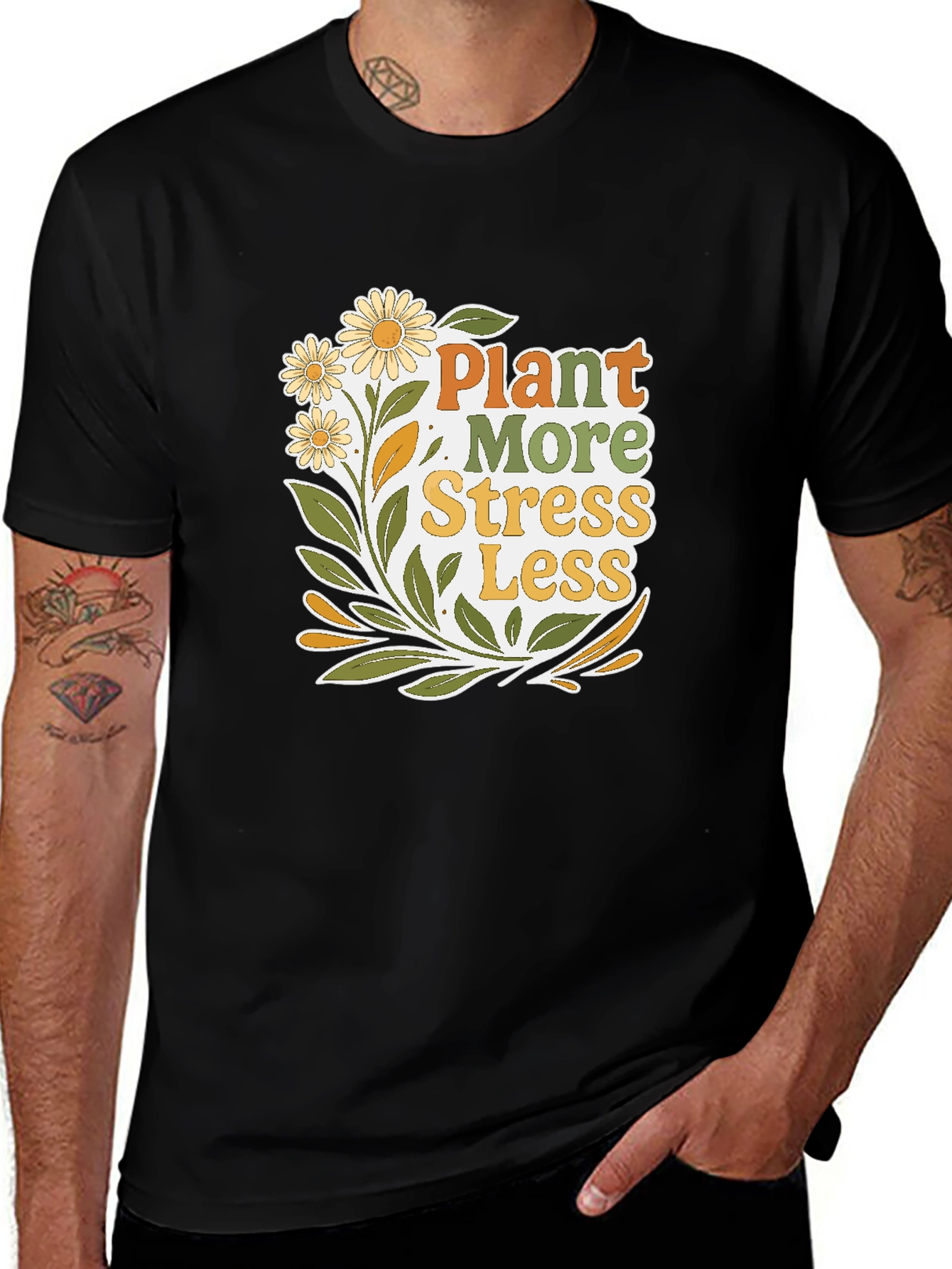 Variant 8 of Plant More Stress Less Graphic Tee
