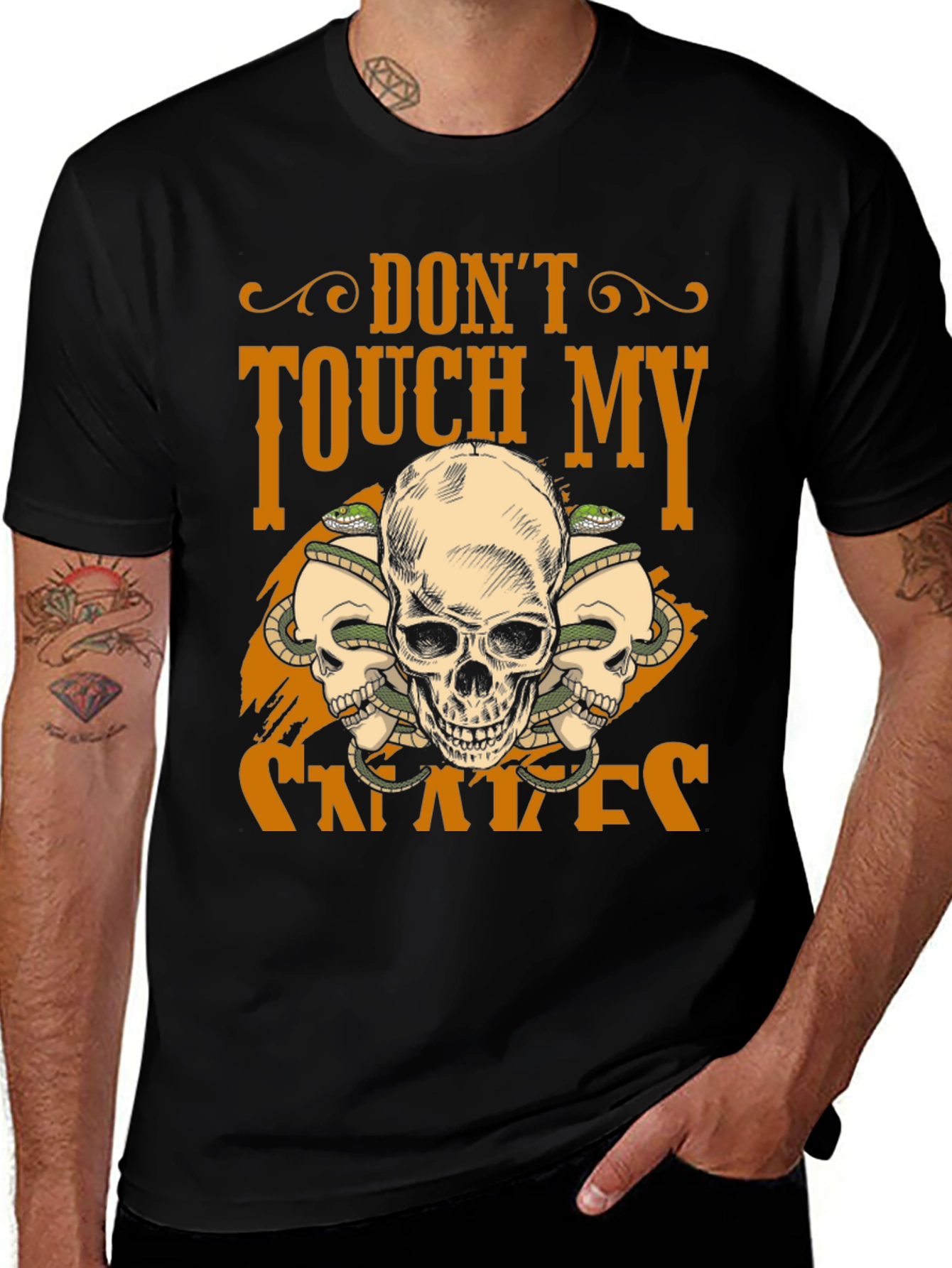 Variant 16 of Don't Touch My Snakes Skull Graphic T-Shirt