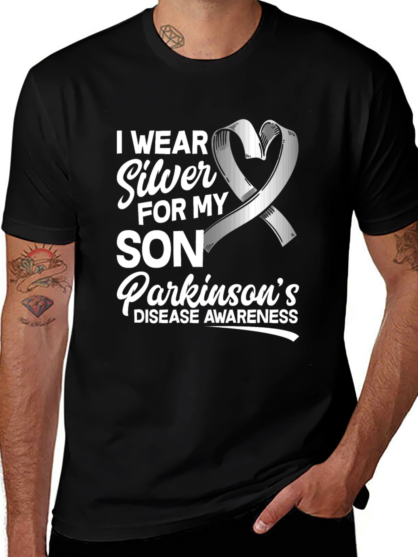 Parkinson's Awareness T-Shirt - Silver Ribbon