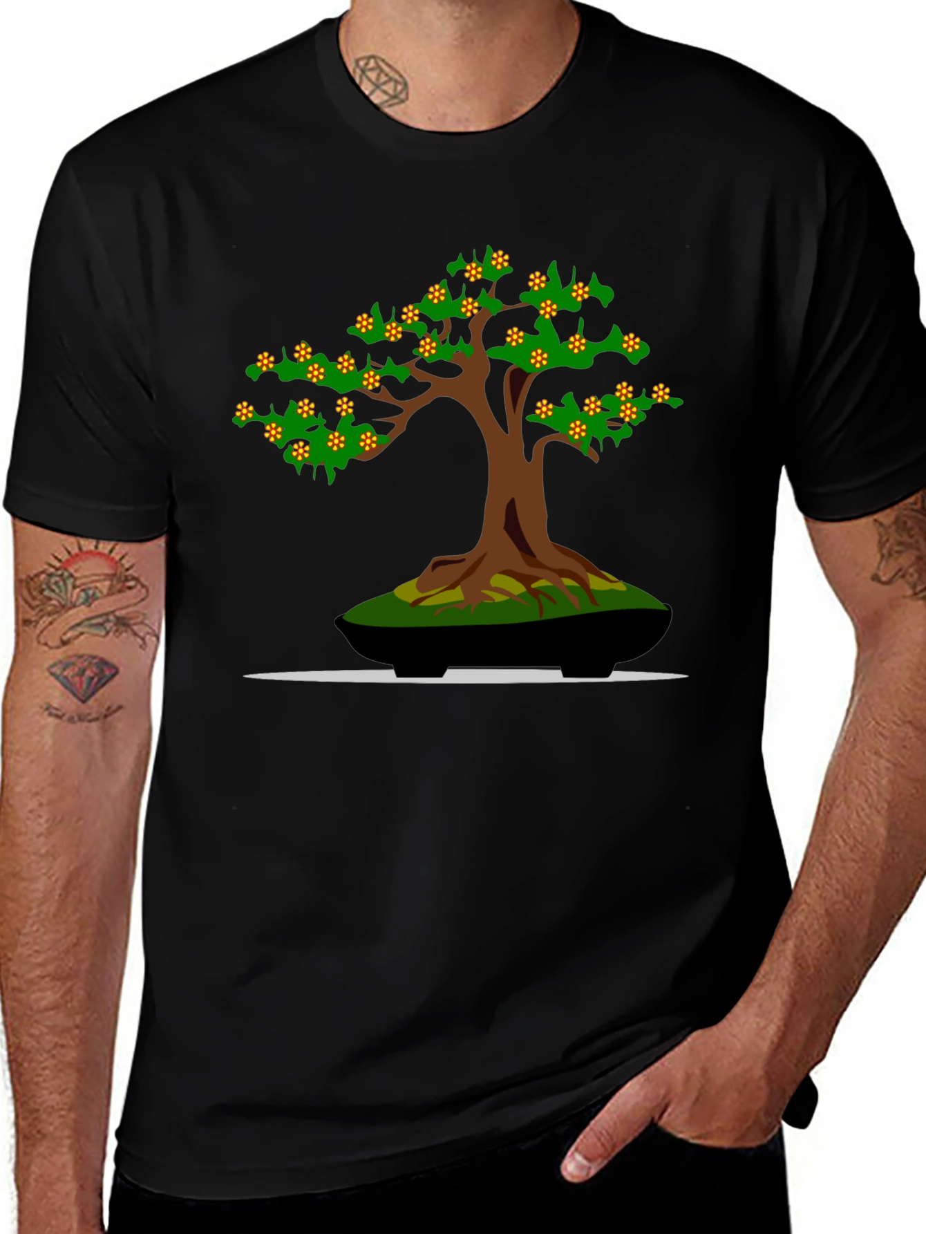 Bonsai Tree Graphic Tee - Unique Nature Design