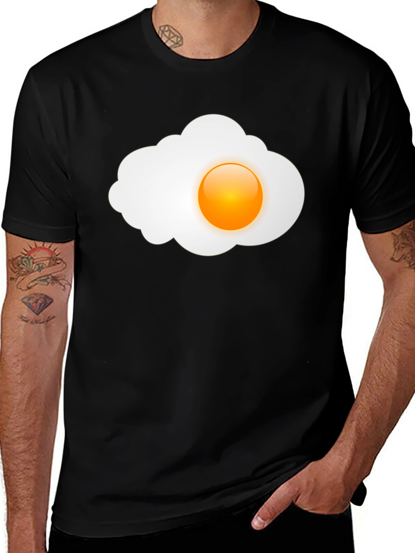 Variant 21 of Sunny Side Up Graphic Tee - Casual Black T-Shirt