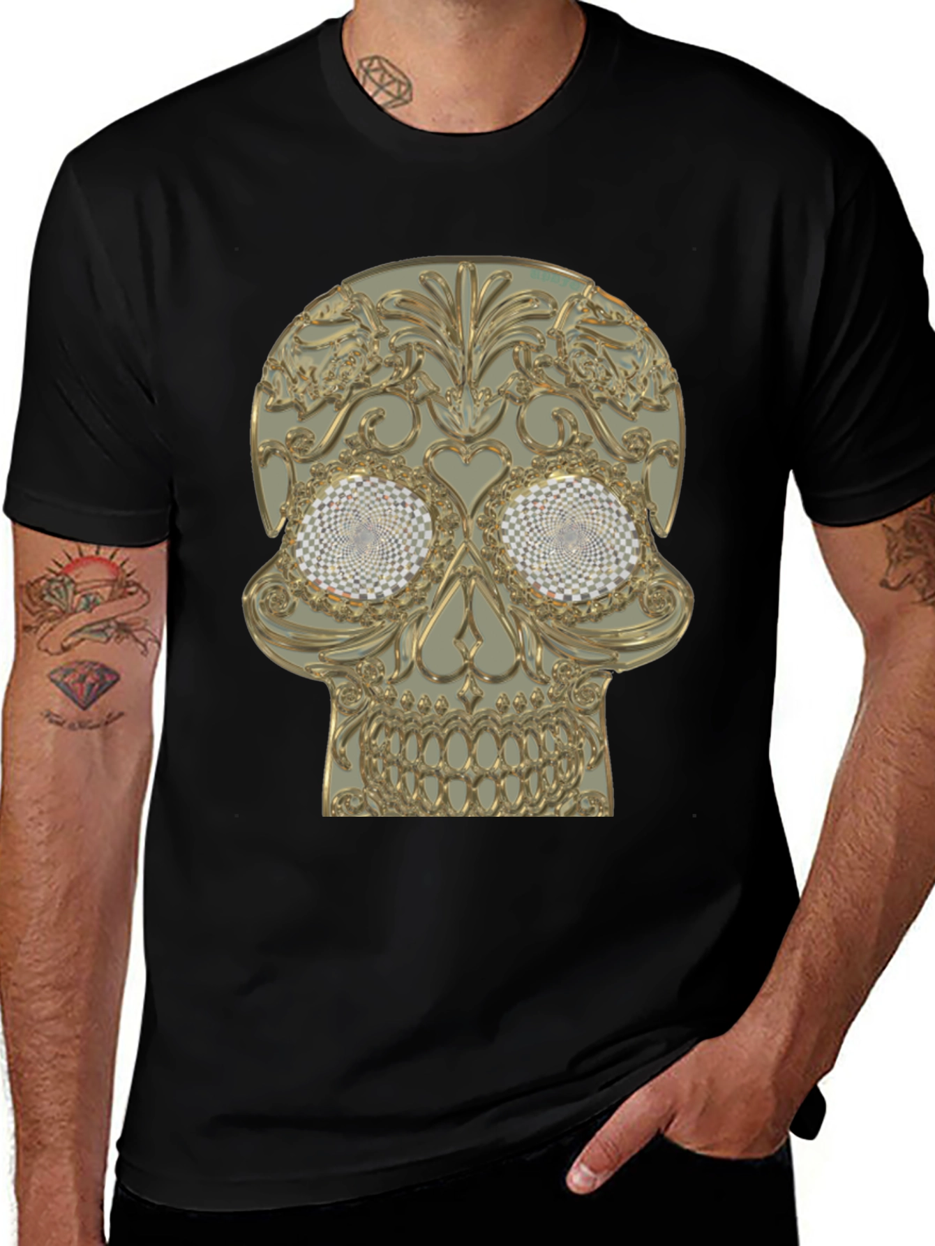 Variant 25 of Ornate Skull Graphic T-Shirt