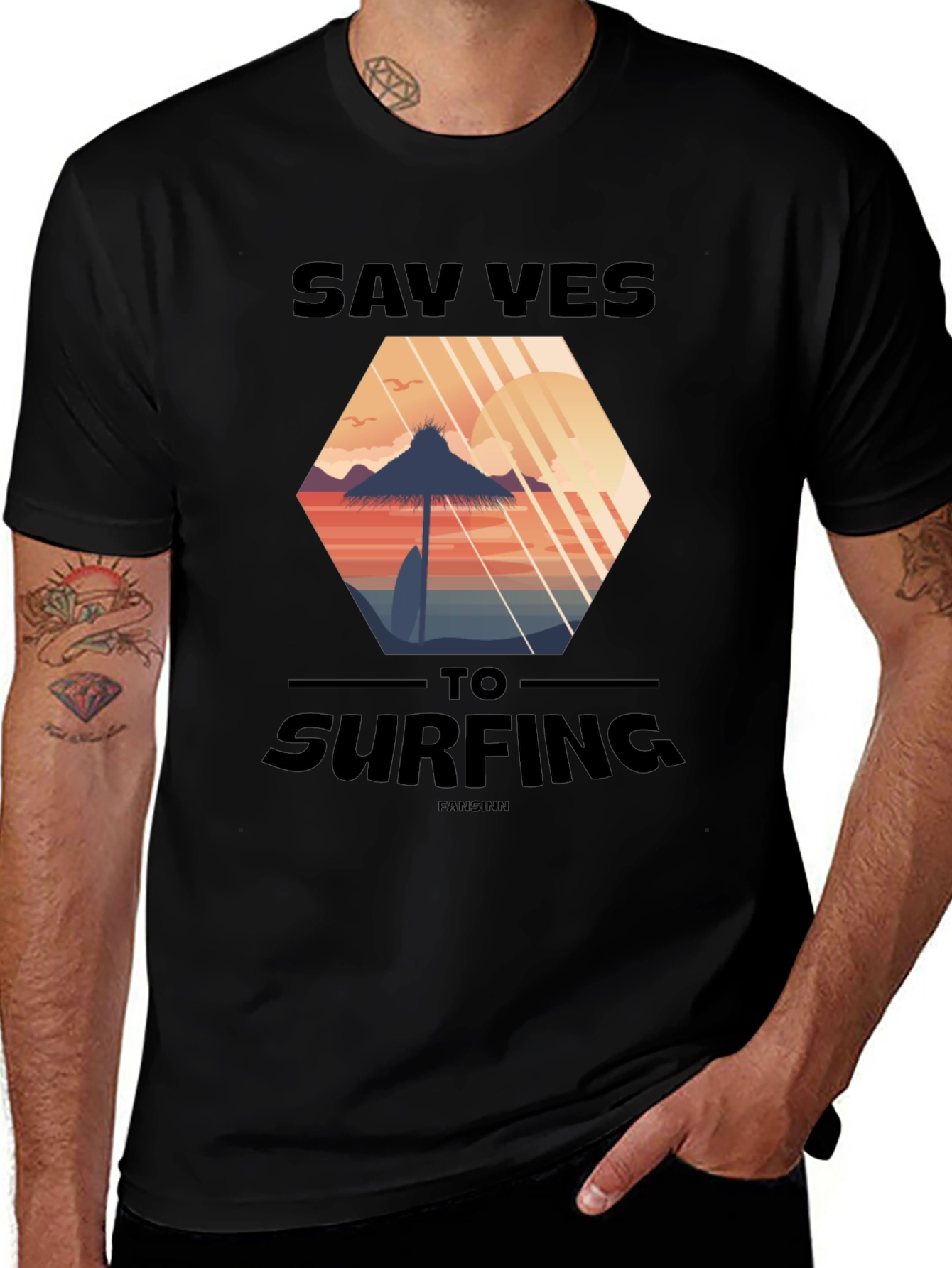 Variant 12 of Say Yes to Surfing T-Shirt - Beach Vibes Tee