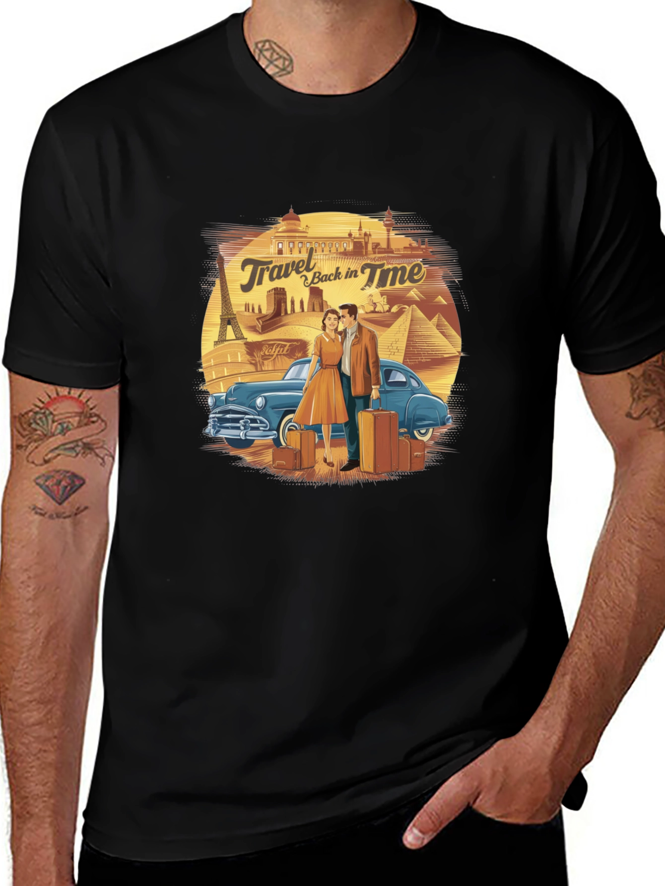 Retro Travel in Time Graphic Tee
