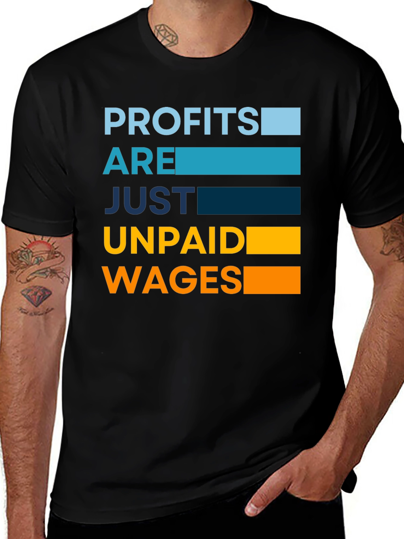 Variant 10 of Profits are Unpaid Wages Graphic Tee