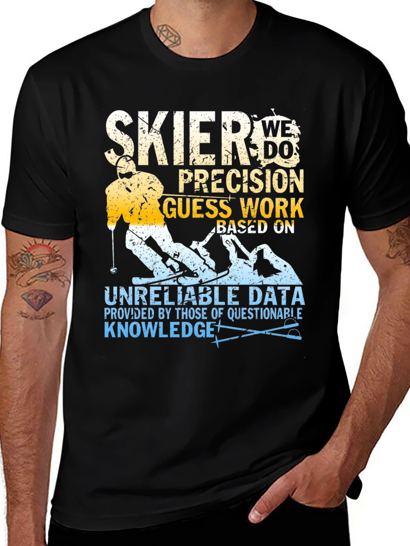Variant 20 of Funny Skier T-Shirt: Precision Guesswork Apparel