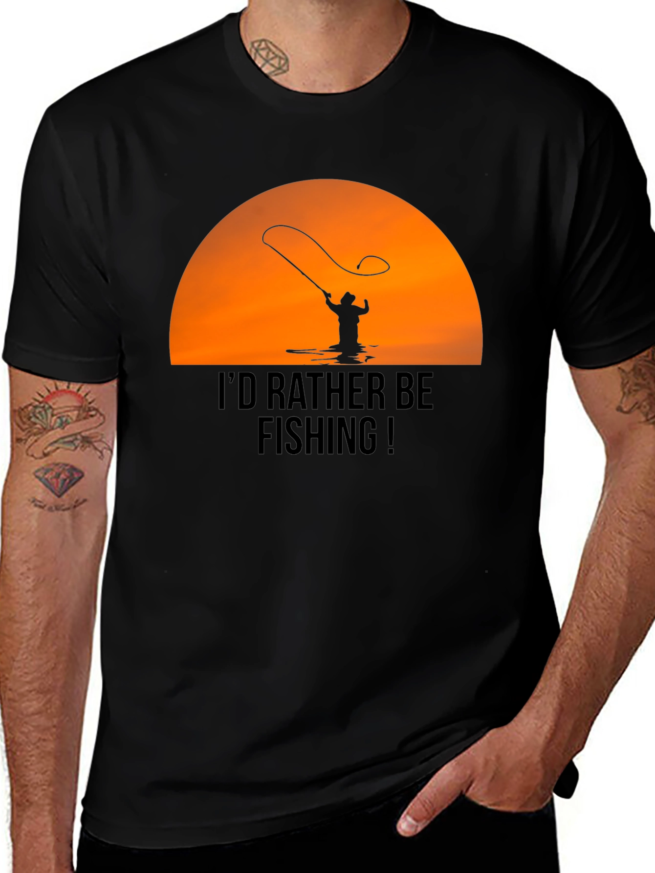 Variant 7 of Fishing T-Shirt - I'd Rather Be Fishing Graphic Tee
