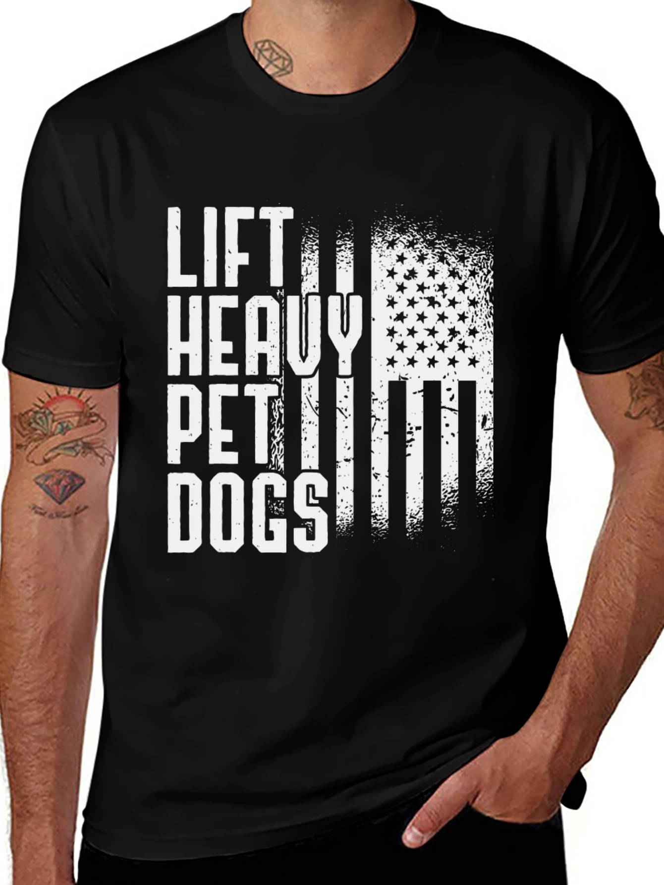 Black Lift Heavy Pet Dogs T-Shirt main image