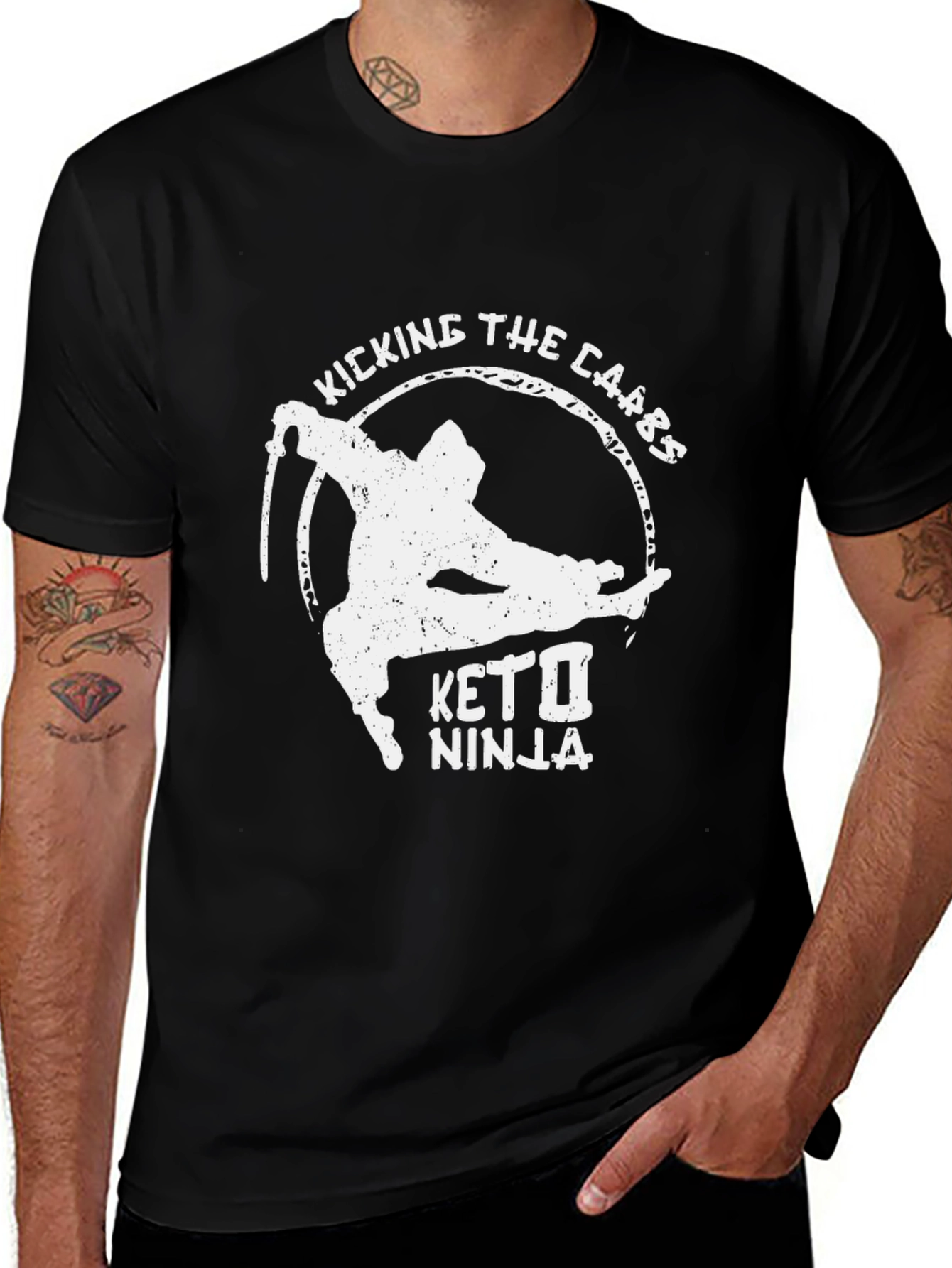 Keto Ninja T-Shirt - Kicking The Carbs Graphic Tee