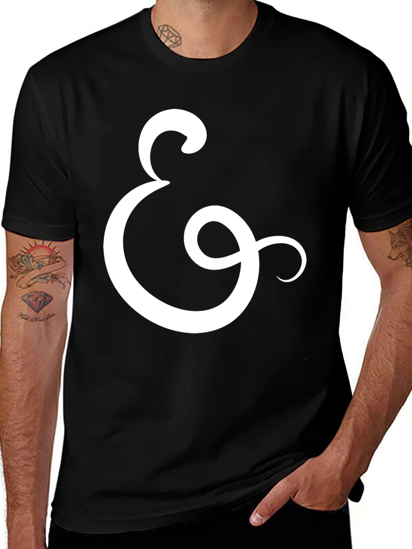 Variant 23 of Ampersand Graphic Tee - Stylish Black Cotton T-Shirt