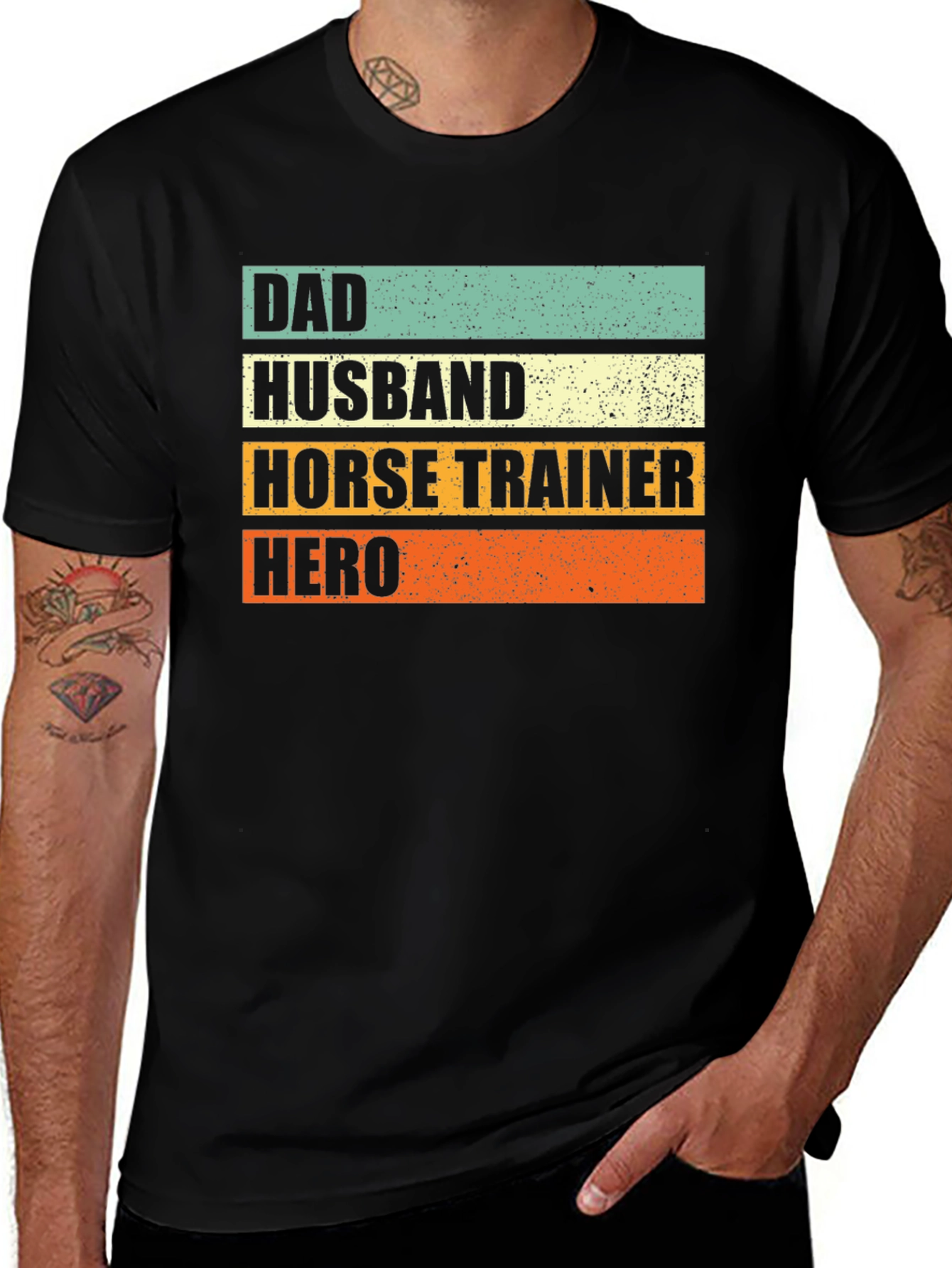 Variant 27 of Dad Husband Horse Trainer Hero T-Shirt
