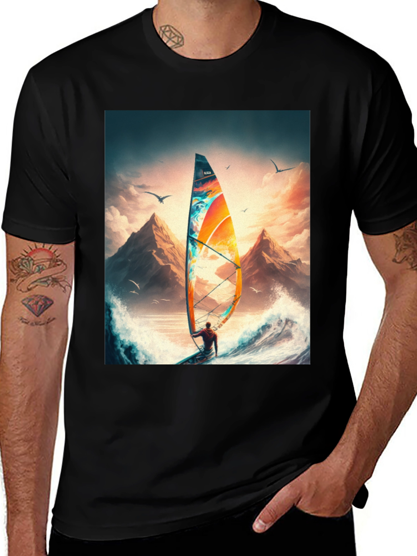 Variant 28 of Windsurfing Adventure Graphic Tee