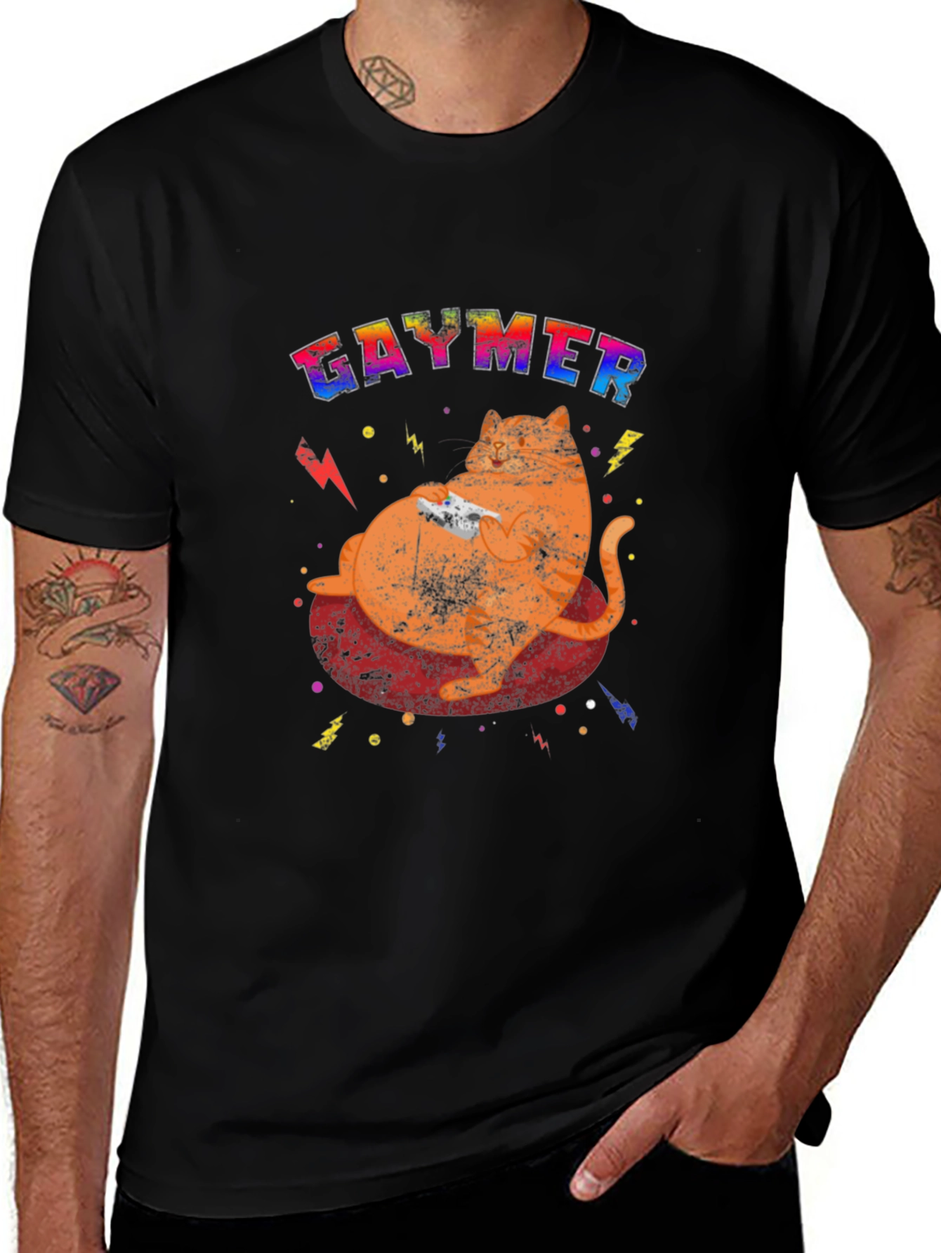 Variant 18 of Gaymer Cat Black T-Shirt, Gaming Tee
