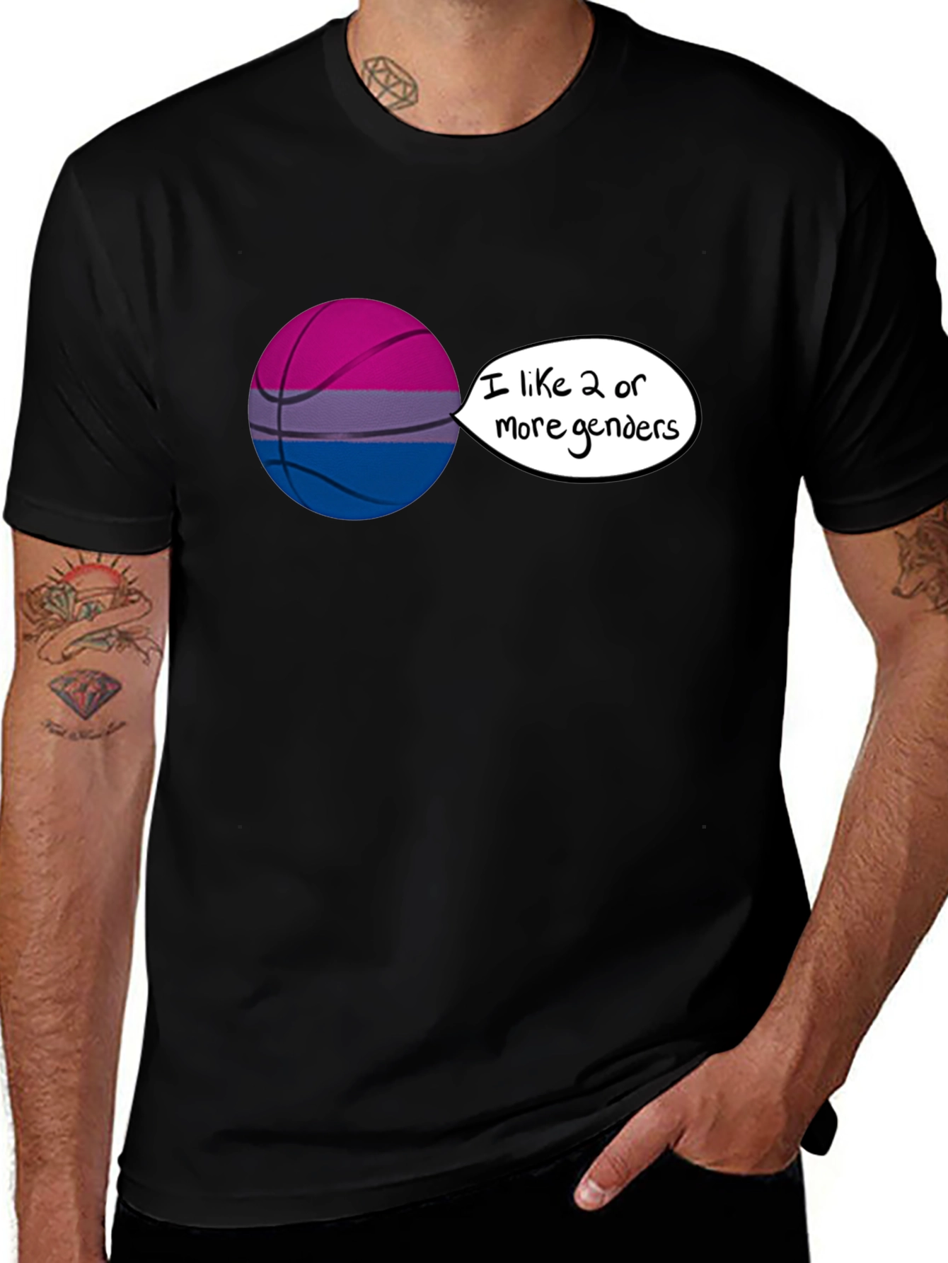 Variant 30 of Bi Pride Basketball Graphic Tee