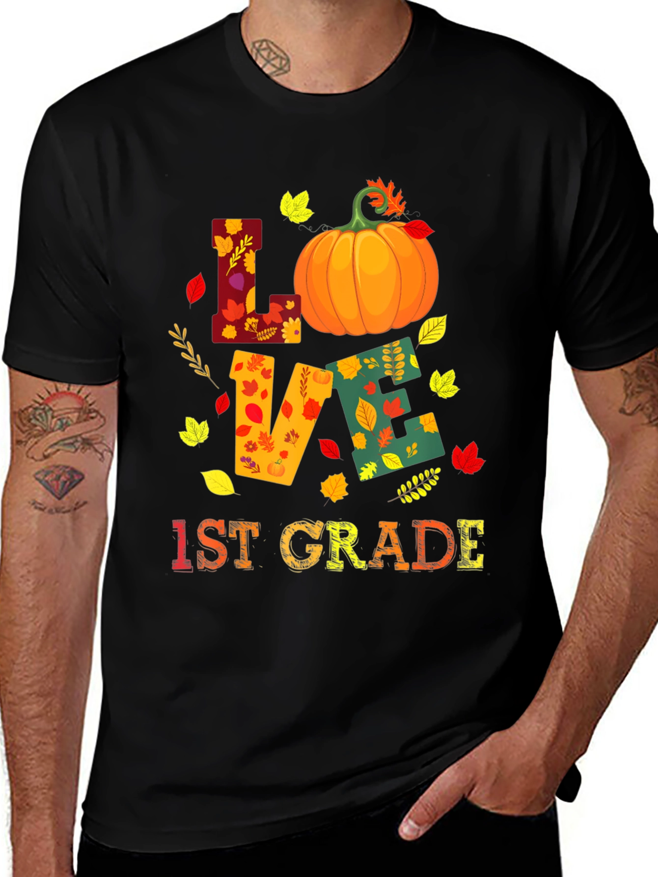 Variant 29 of Fall 1st Grade Teacher Love Pumpkin T-Shirt