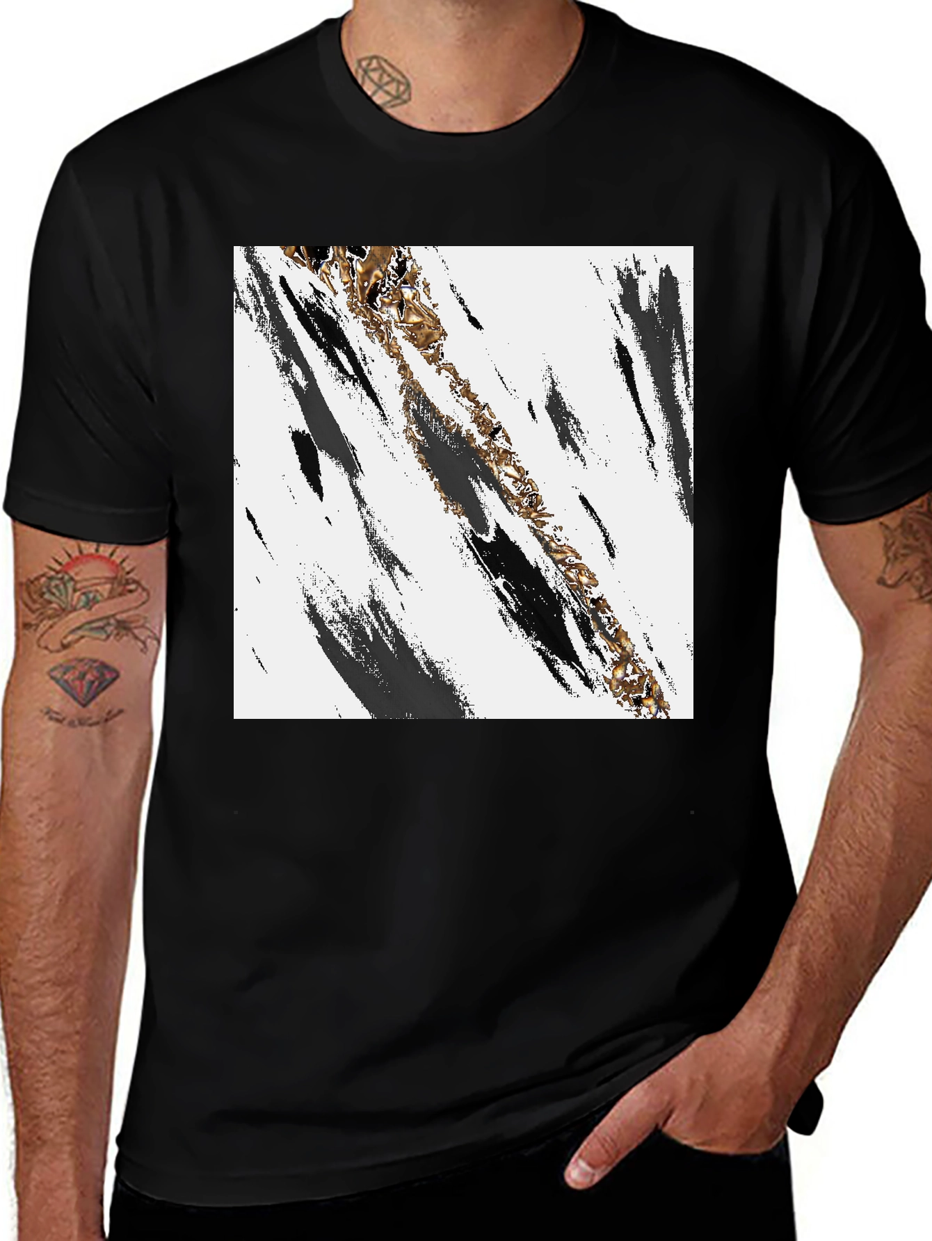 Variant 23 of Abstract Art Black T-Shirt