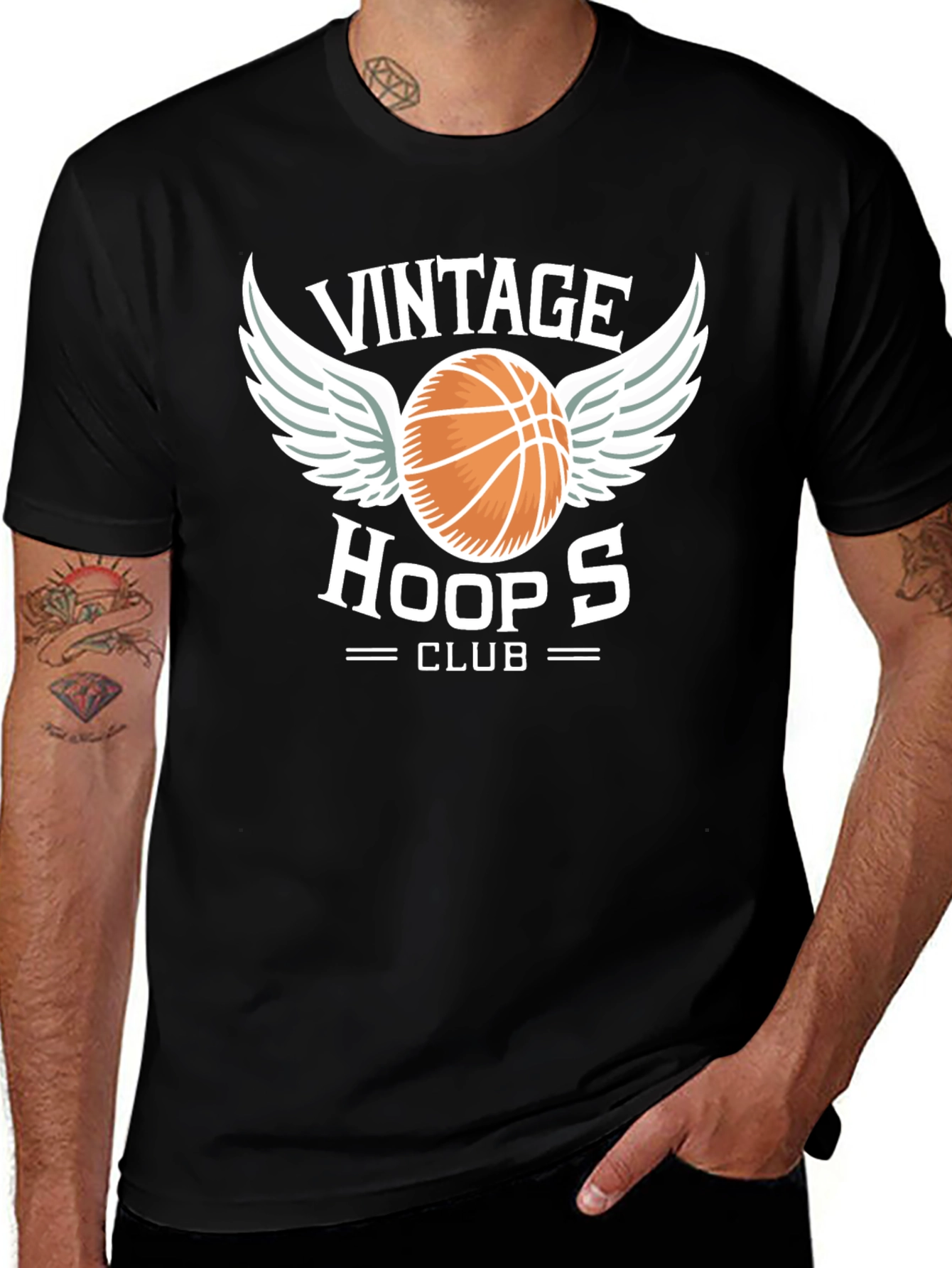 Variant 21 of Vintage Hoops Club Basketball Graphic T-Shirt