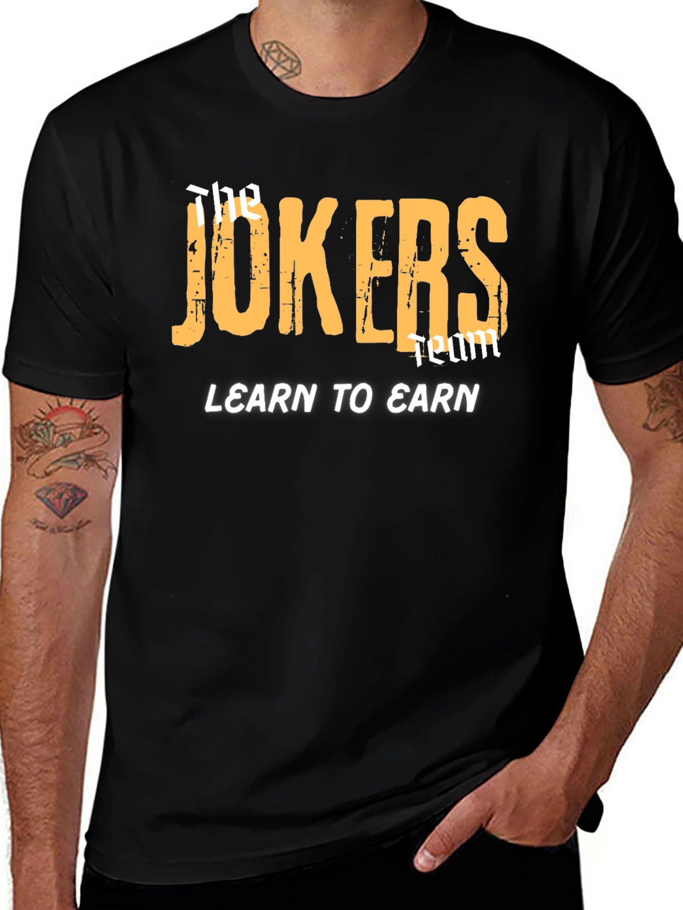 Variant 29 of The Jokers Team Learn To Earn Black T-Shirt